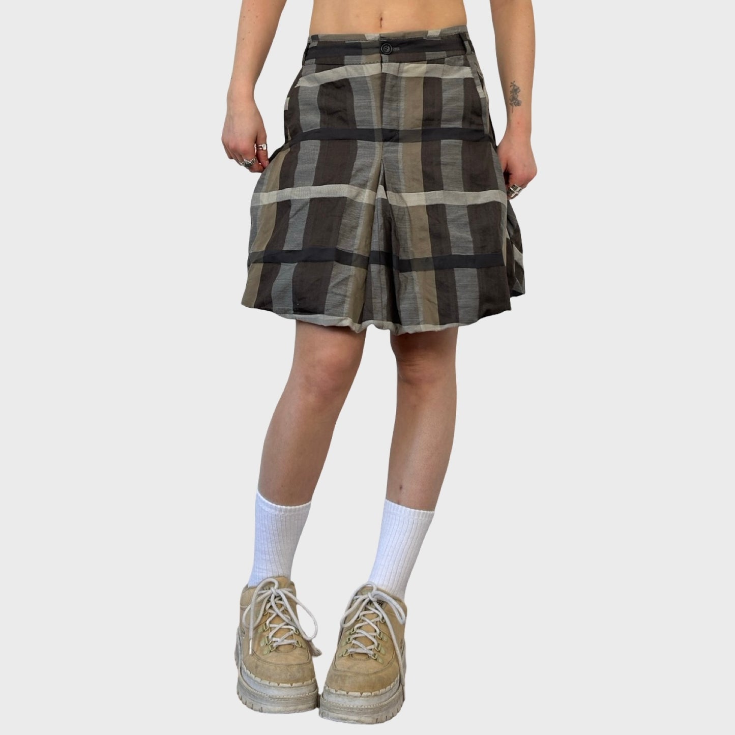 Marithé + François Girbaud Checked Bubble Skirt - S