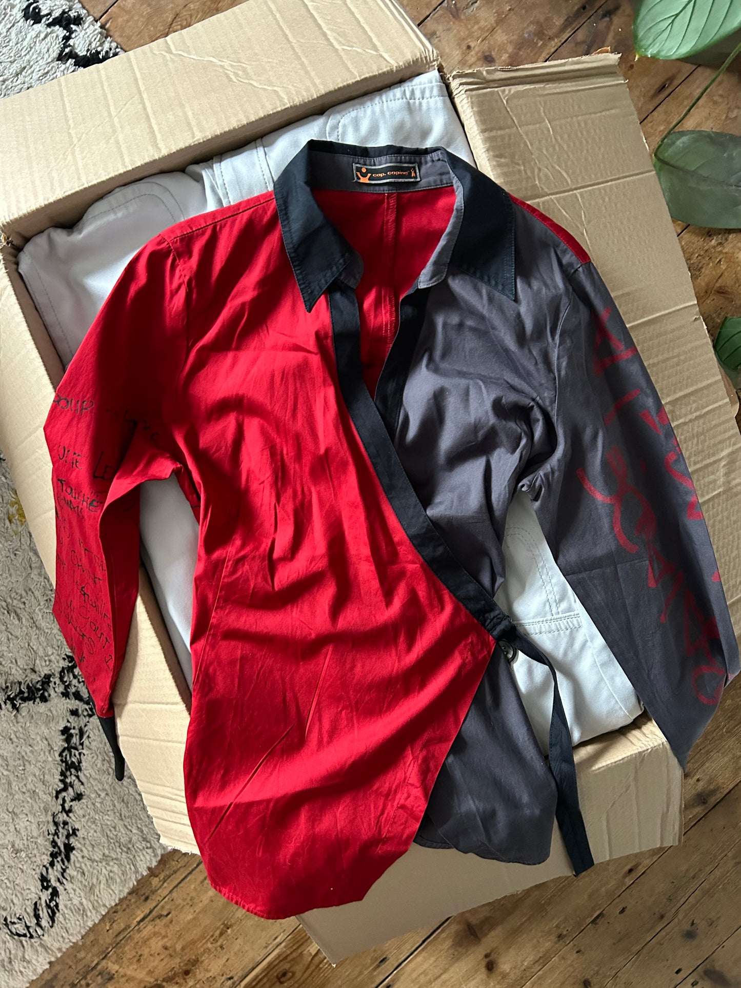 Cop Copine Red Wrap Tie Shirt - M/L