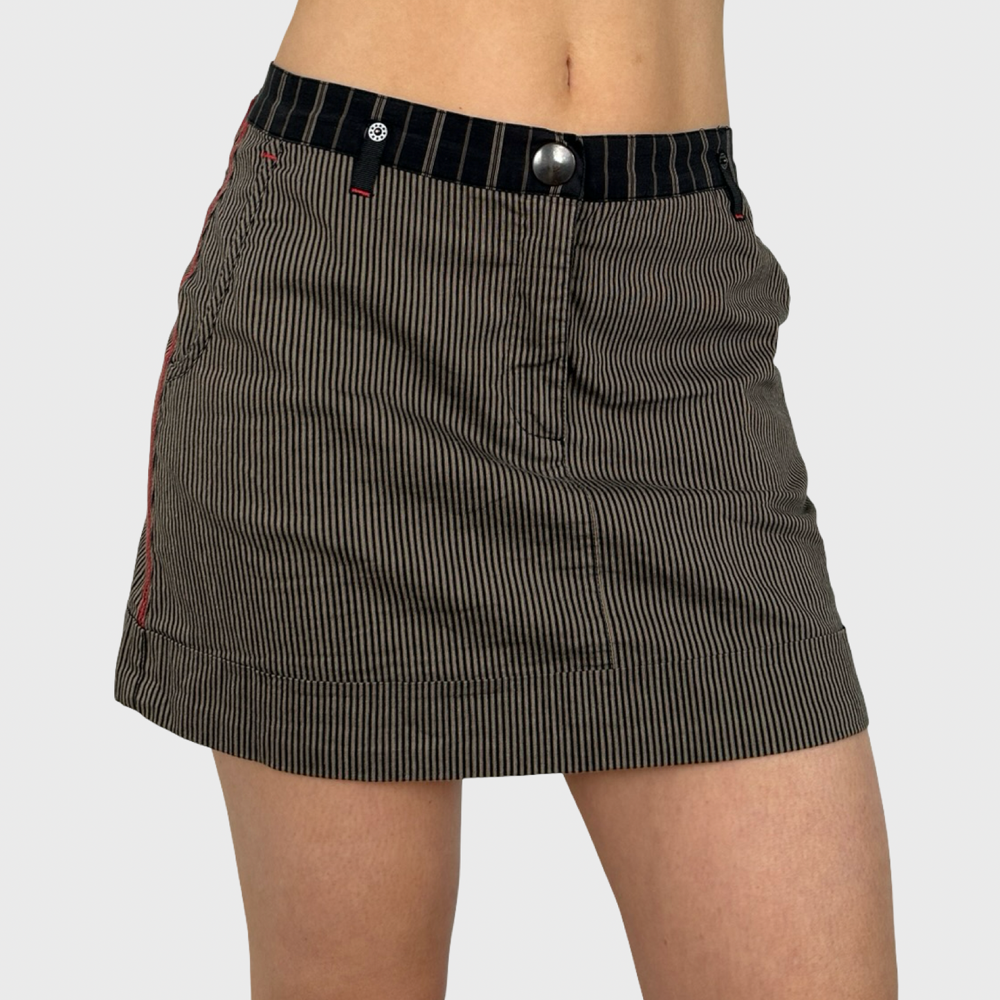 Cop Copine Striped Mini Skirt - S