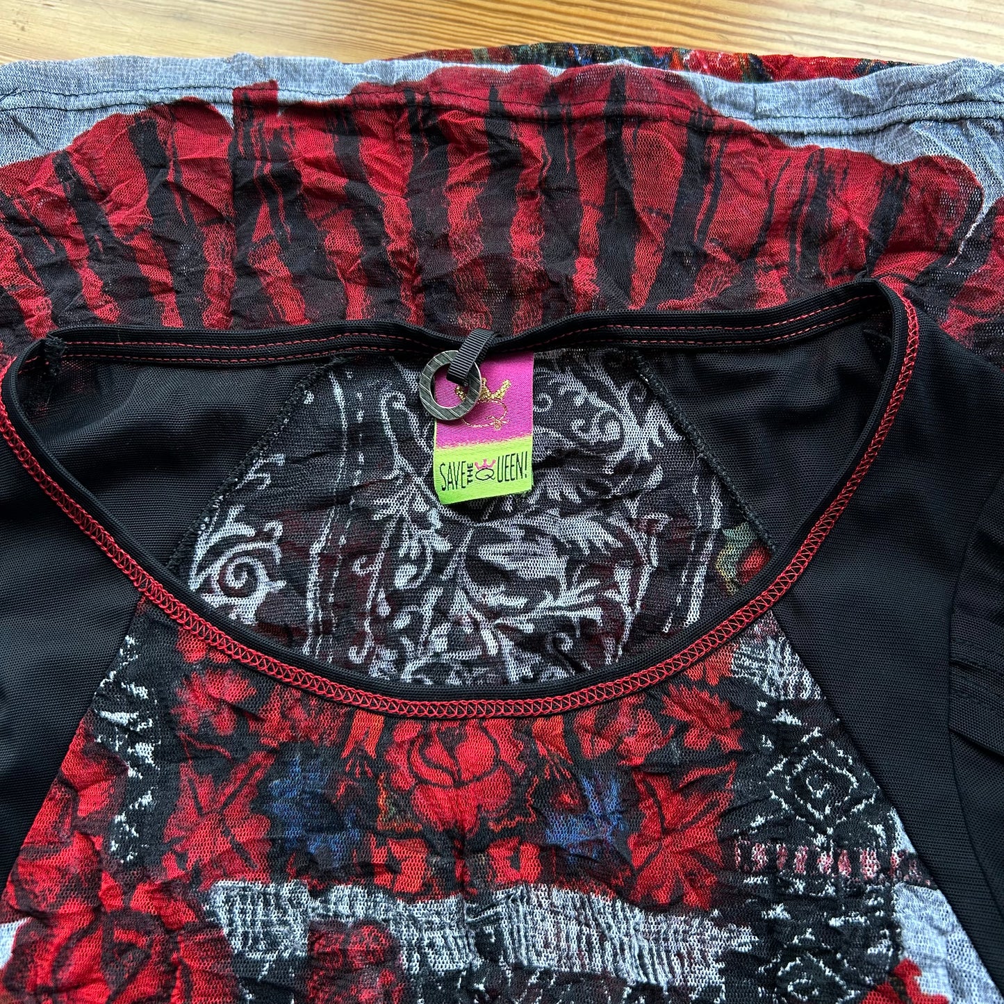 Save The Queen Multiwear Tie Mesh Top - S