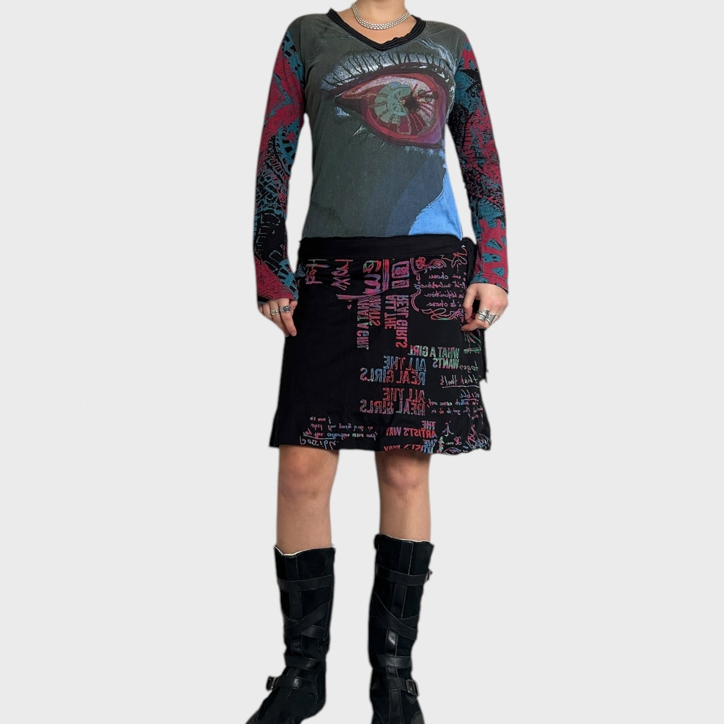 Graphic desigual midi dress