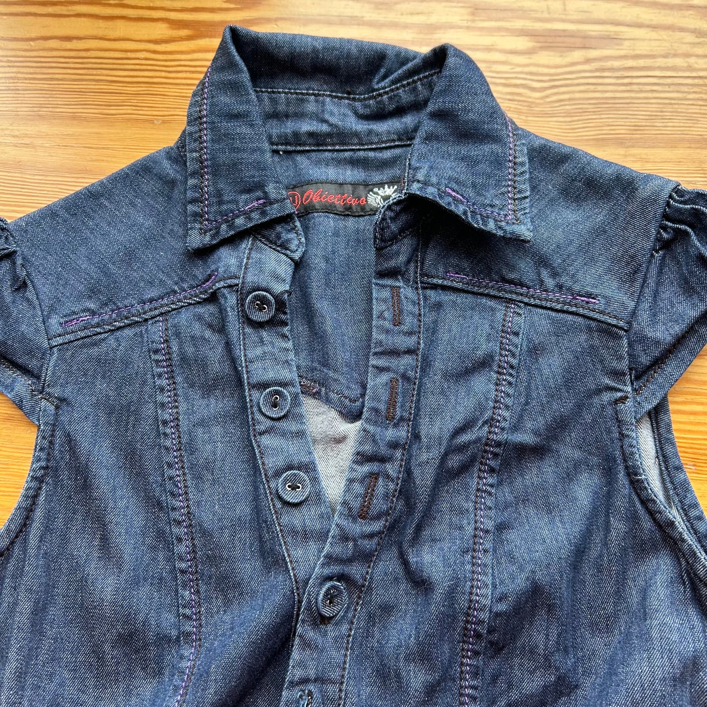 Vintage Denim Bubble Mini Dress - XS/S