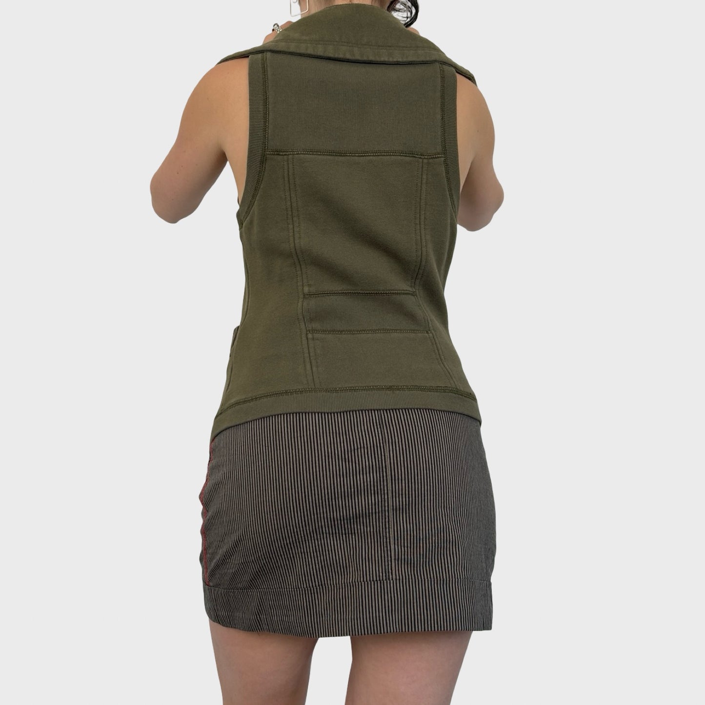 Diesel Khaki Button Vest Top - S/M