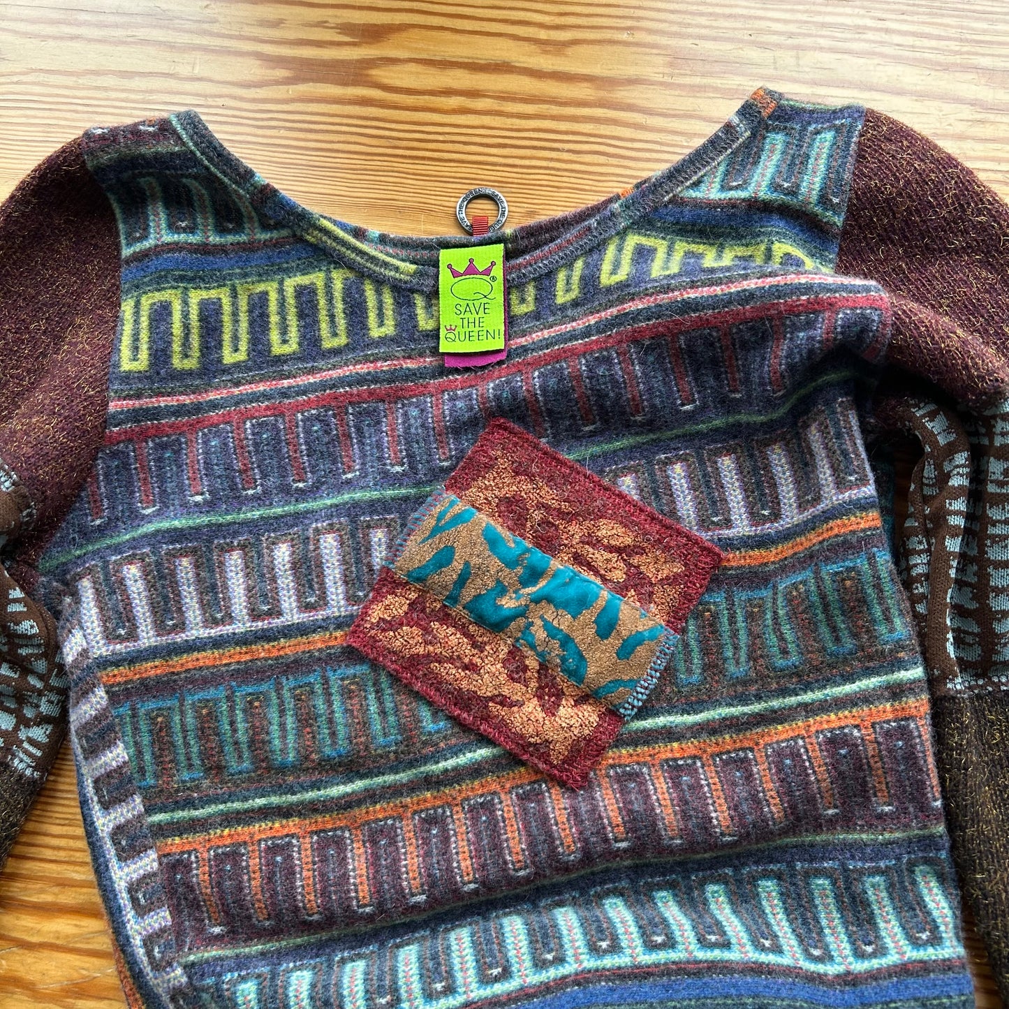 Save The Queen Graphic Knit Mini Dress - S