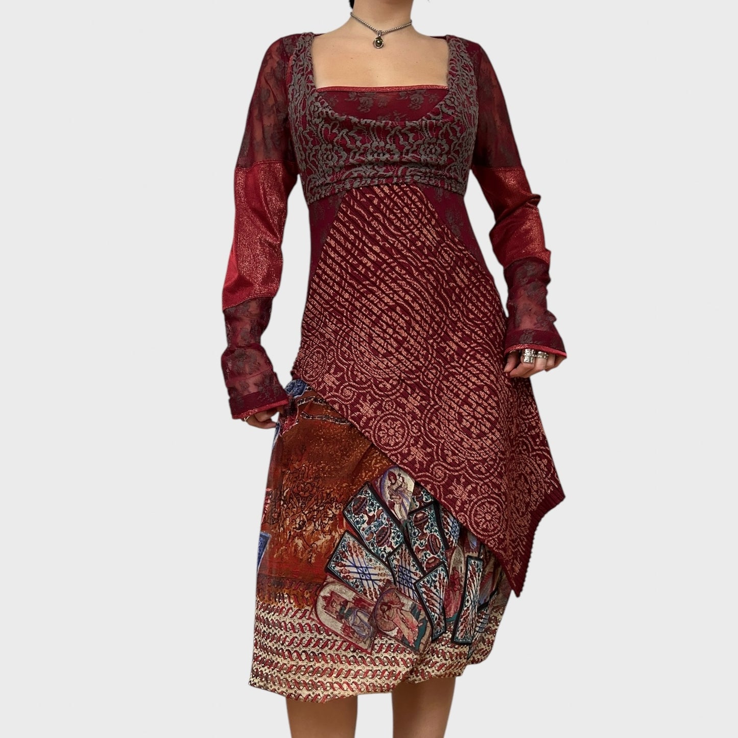 Save The Queen Layered Tie-Back Midi Dress