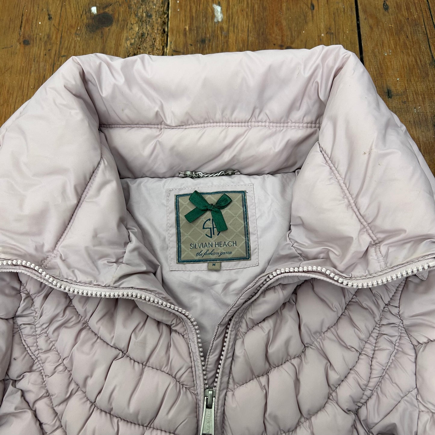 Vintage Baby Pink Puffer Bomber Jacket - S/M