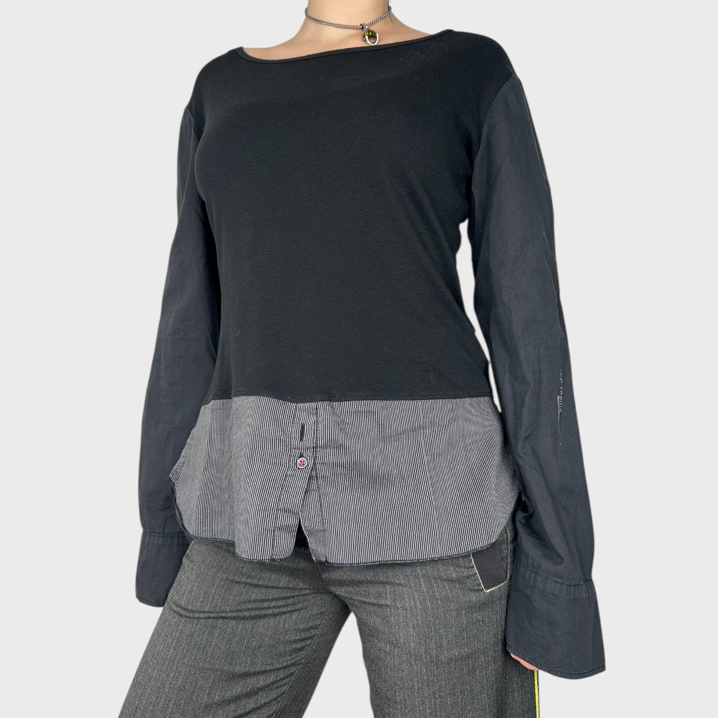 Cop Copine Bi-Material Long Sleeve Top - M/L