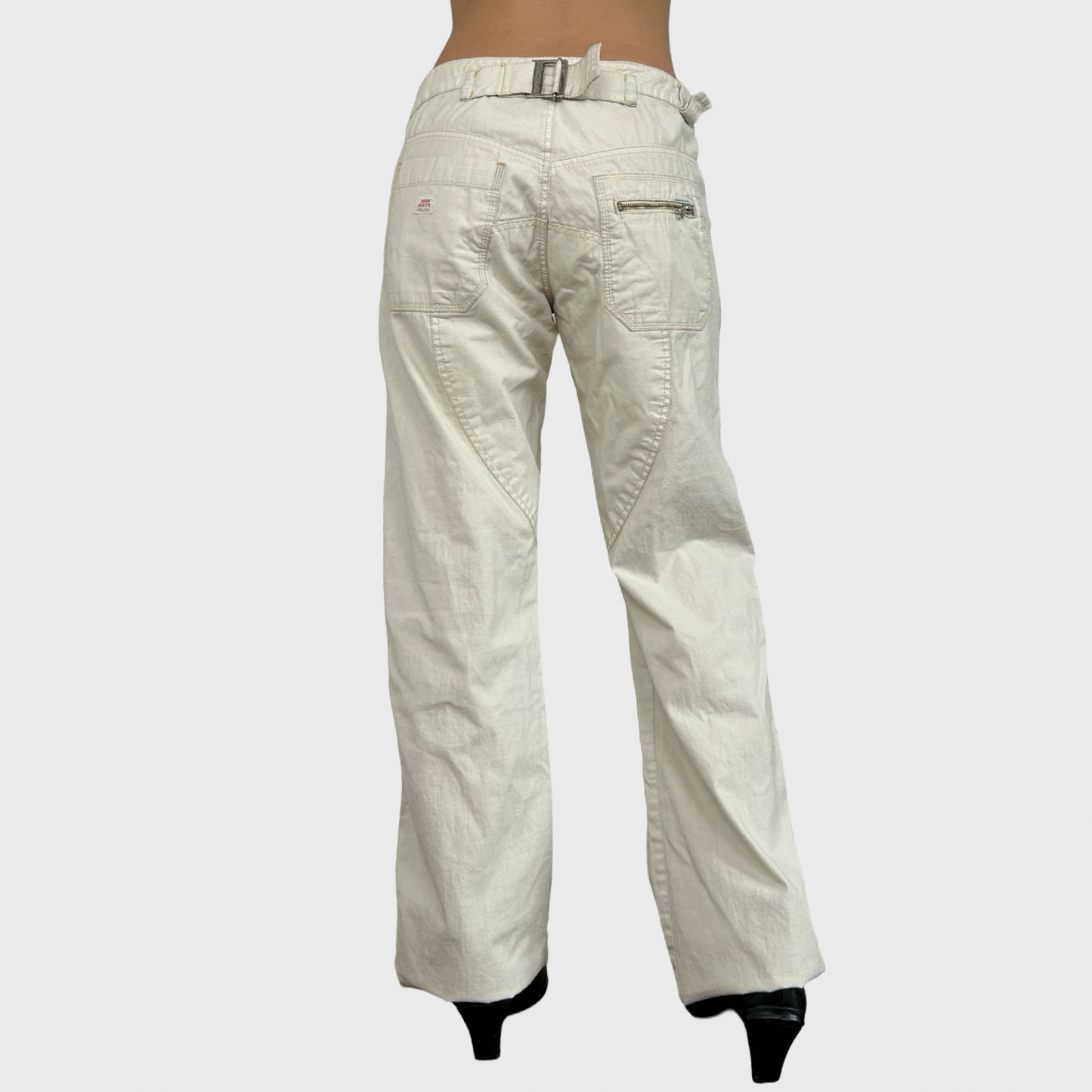 Miss Sixty White Buckle Baggy Trousers - M/L