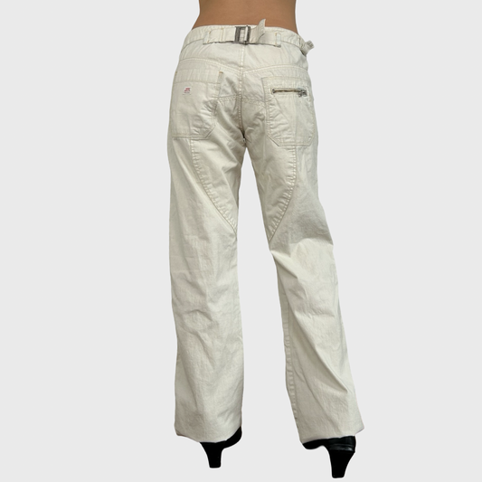Miss Sixty White Buckle Baggy Trousers - M/L