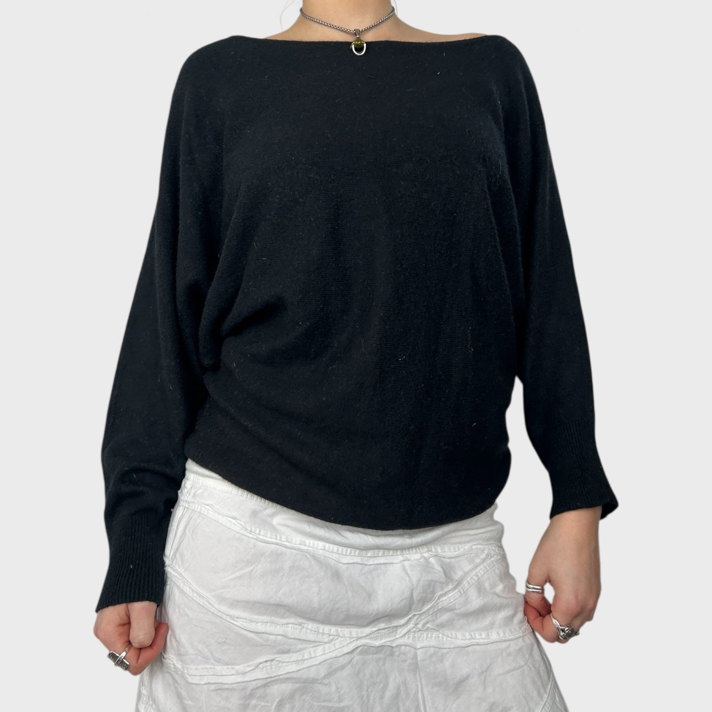 Black Slouchy Knit Jumper - S/M