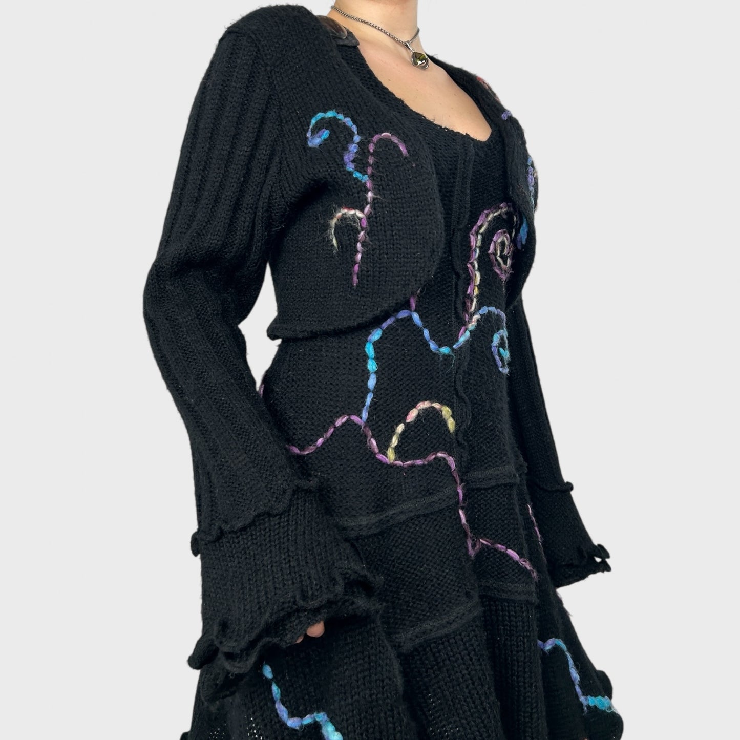 Vintage Knit Swirl Cardigan - M/L