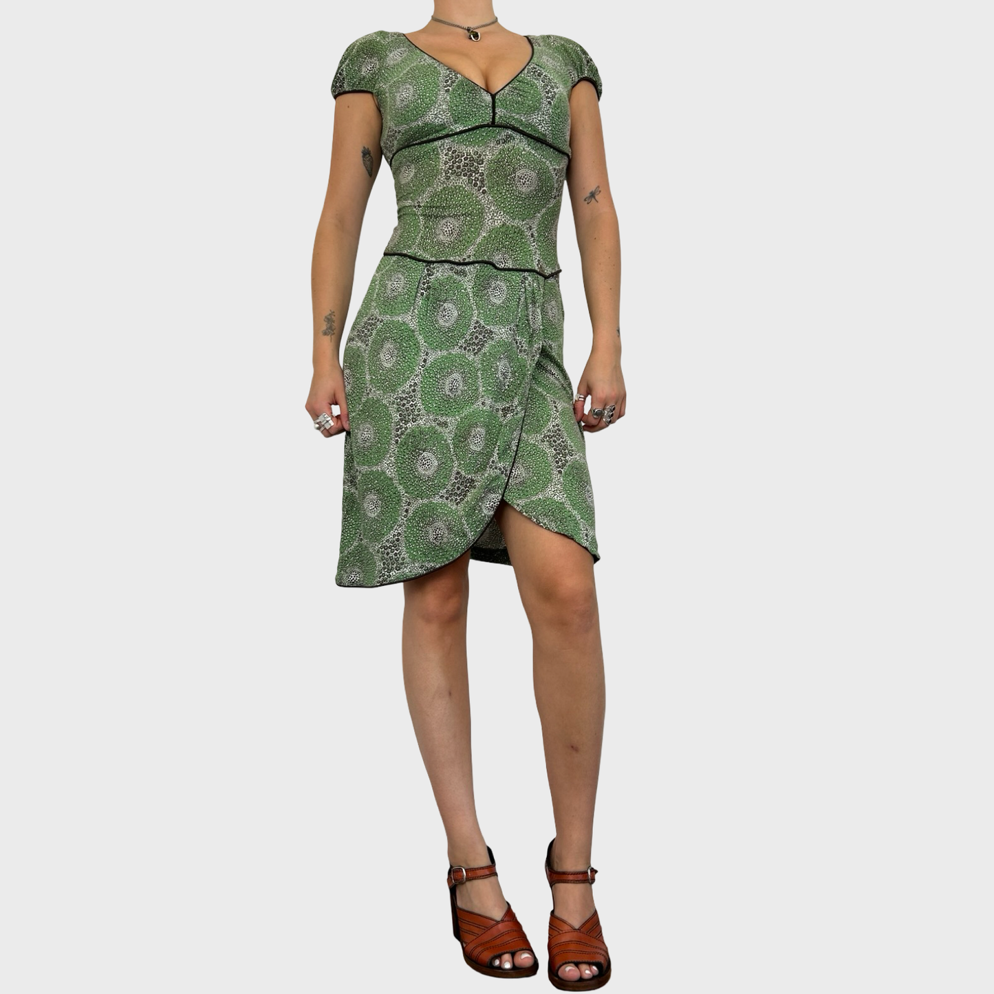 Miss Sixty Green Floral Mini Dress - XS