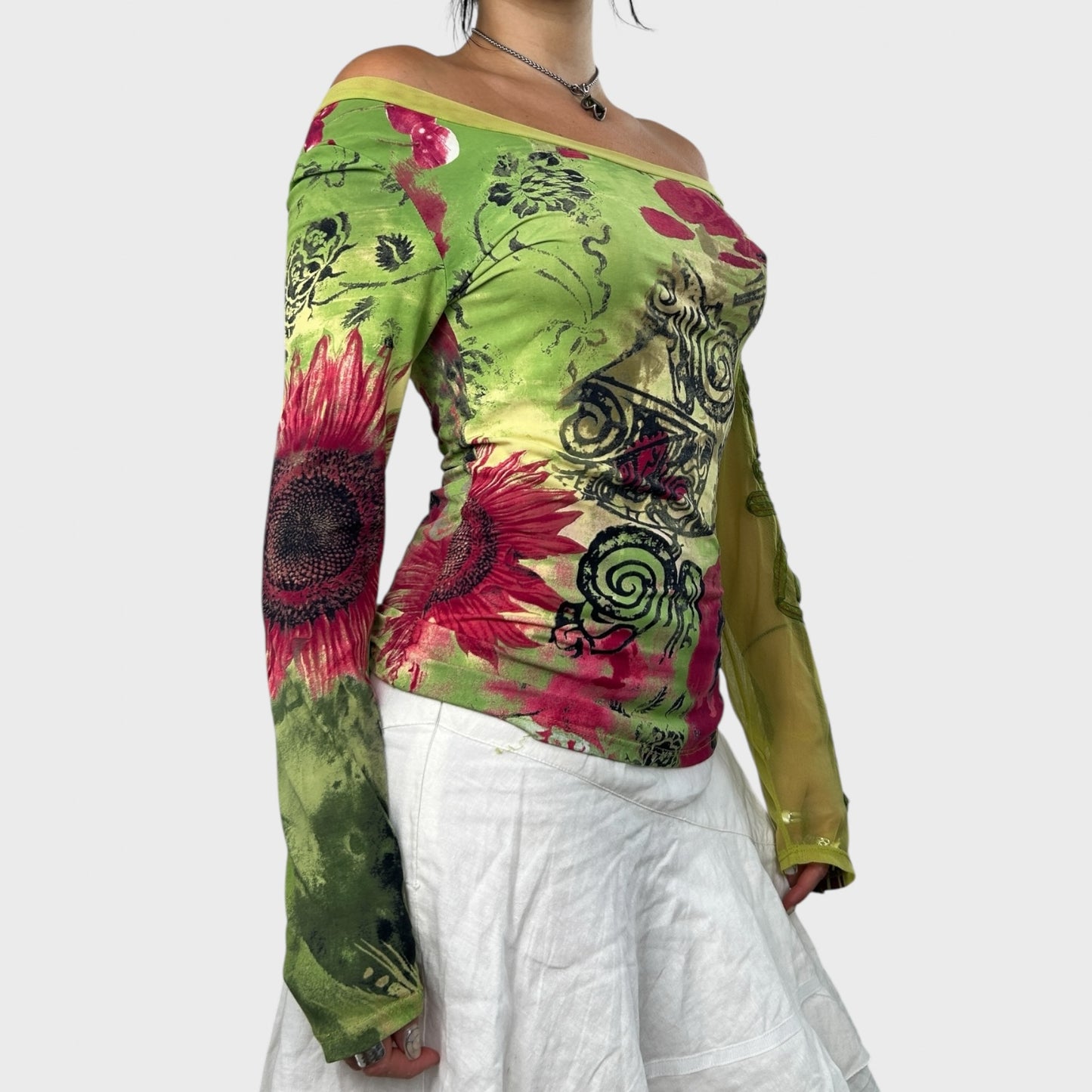 Save The Queen Graphic Print Long Sleeve Top - S