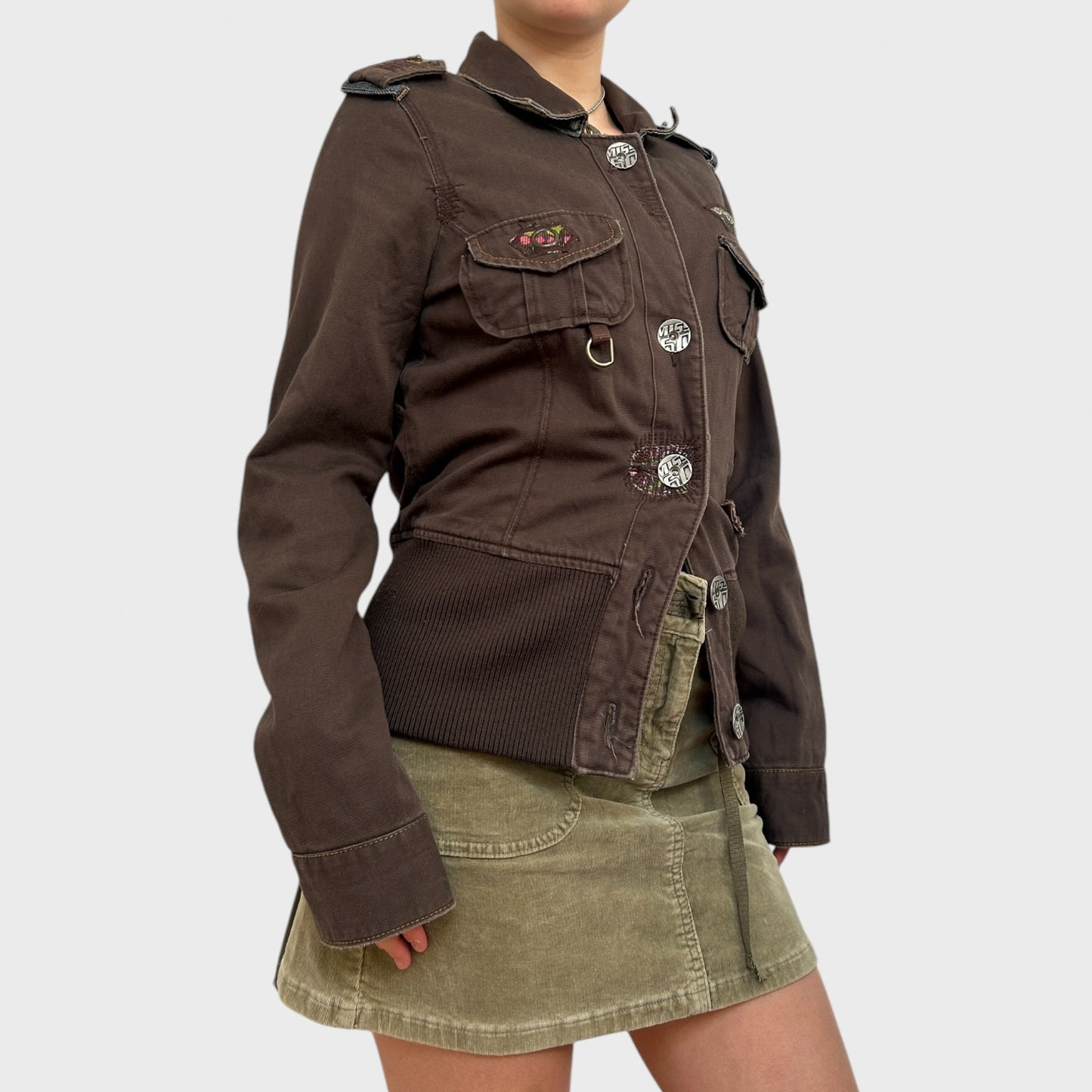 Vintage Brown Miss Sixty Utility Bomber Jacket