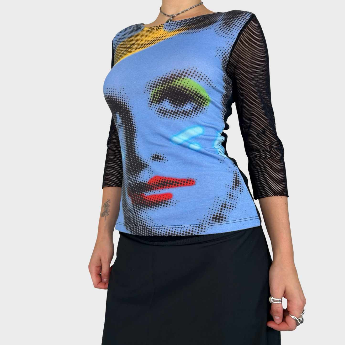 Vintage Graphic Pop Art Print Top - M