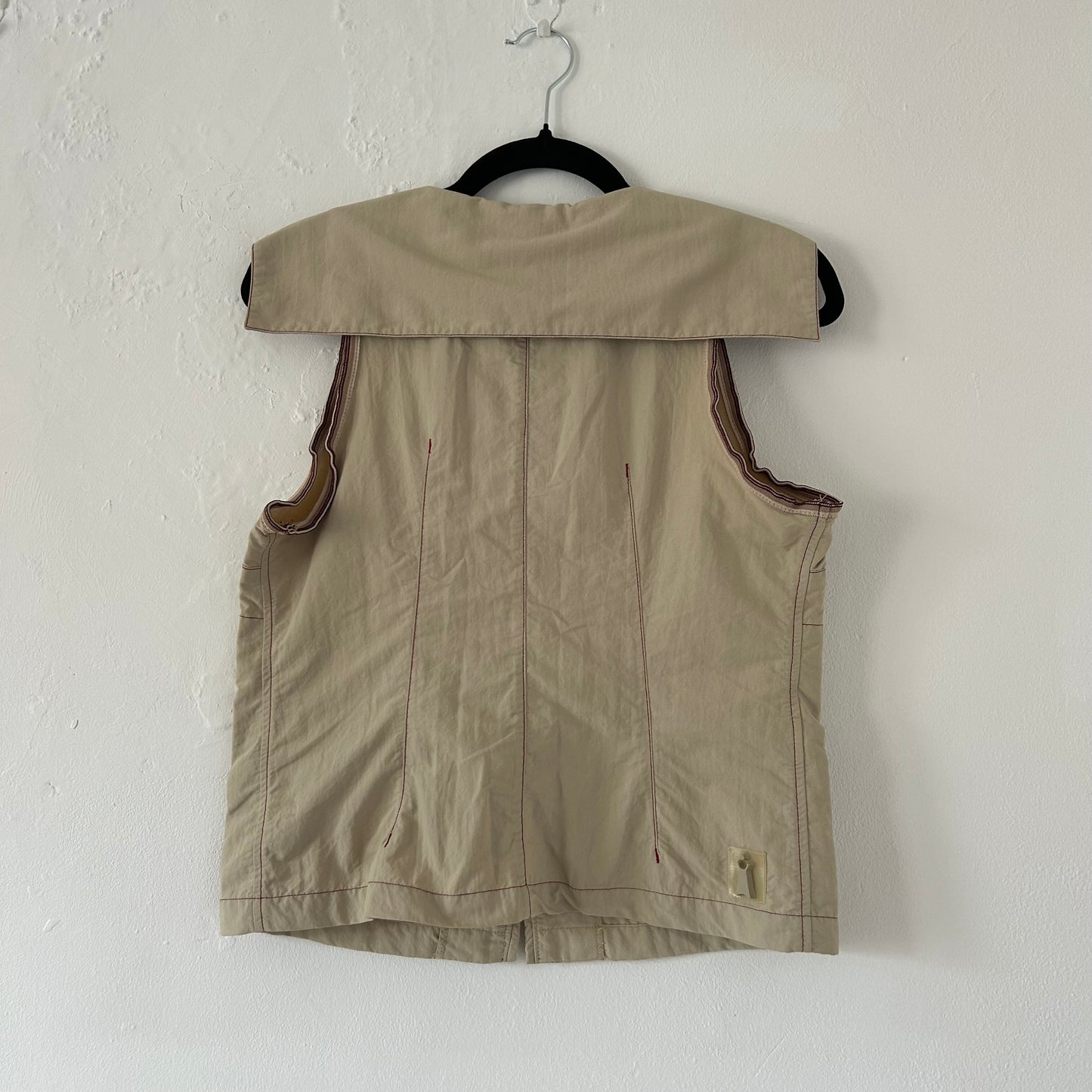 Cop Copine Beige Zip-Up Sleeveless Jacket - Size M
