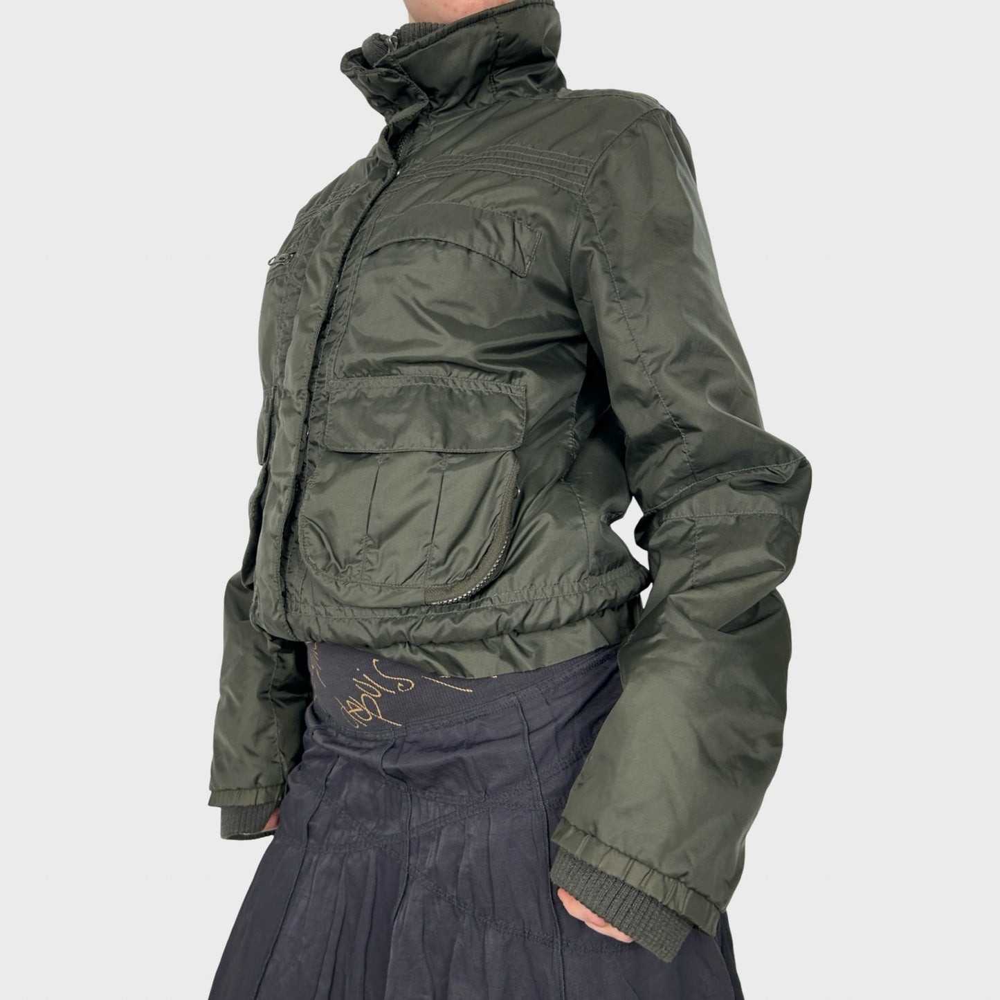 Vintage Khaki Bomber Jacket - M