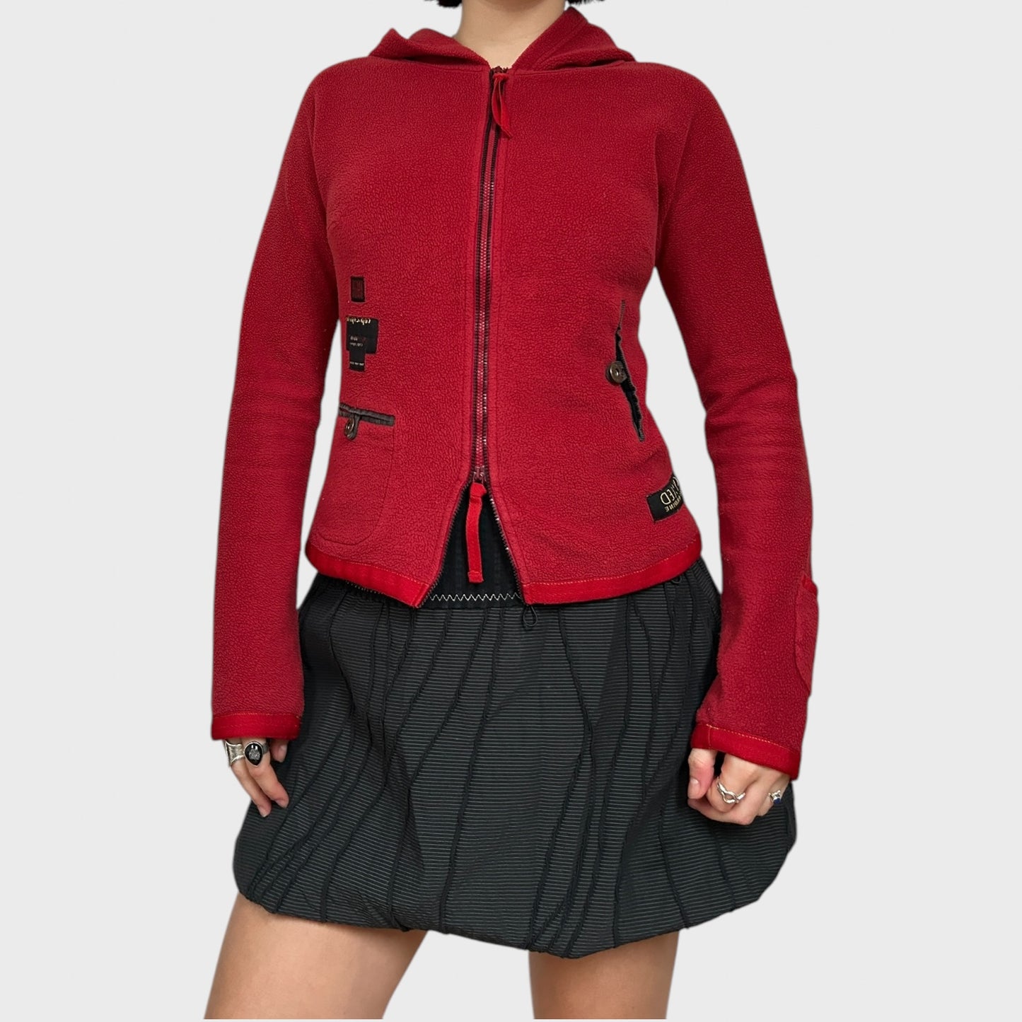 Vintage Red Cop Copine Double Zip Fleece