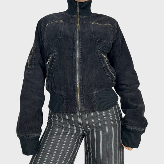Vintage Corduroy Bomber Jacket – M