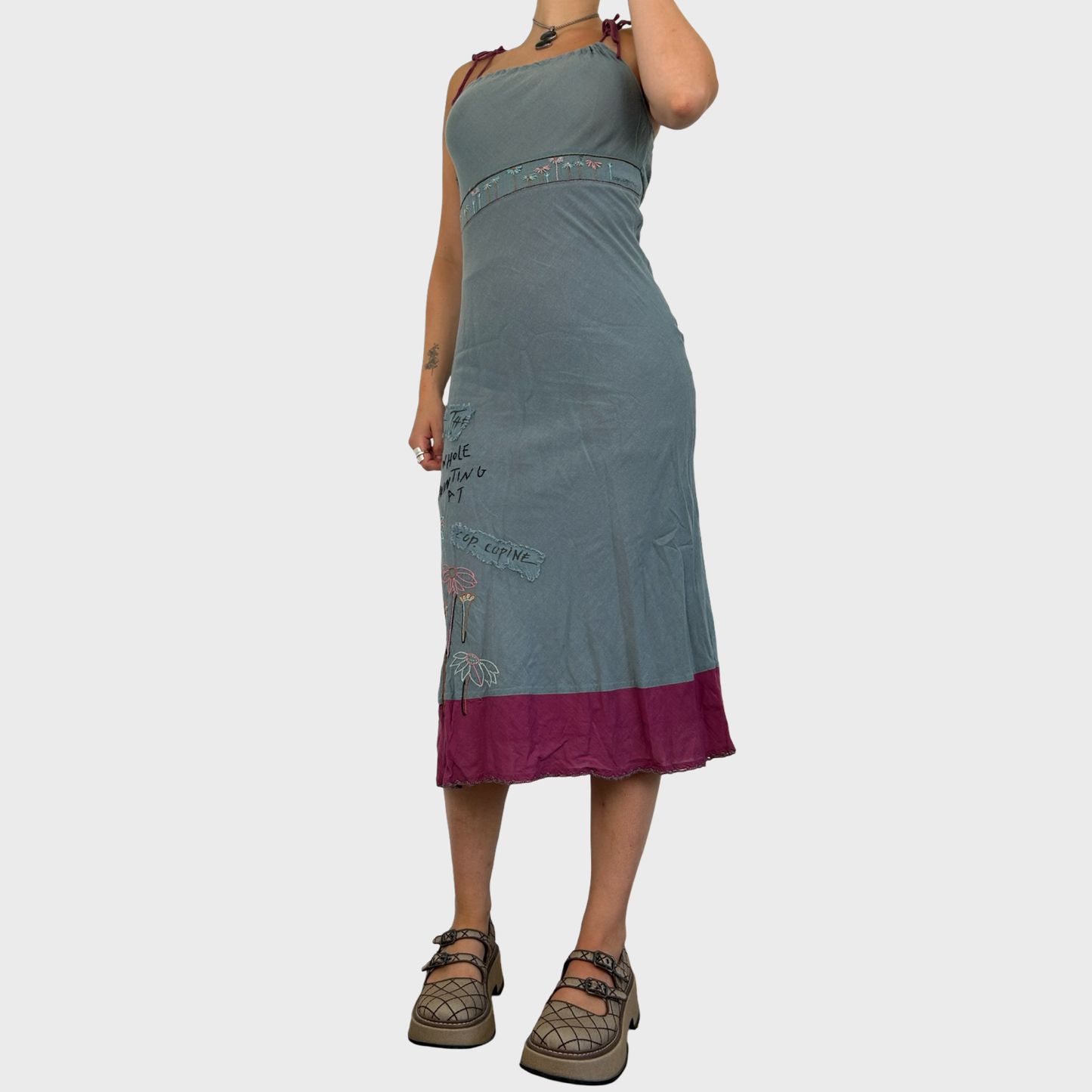 Cop Copine Blue Graphic Summer Dress - S