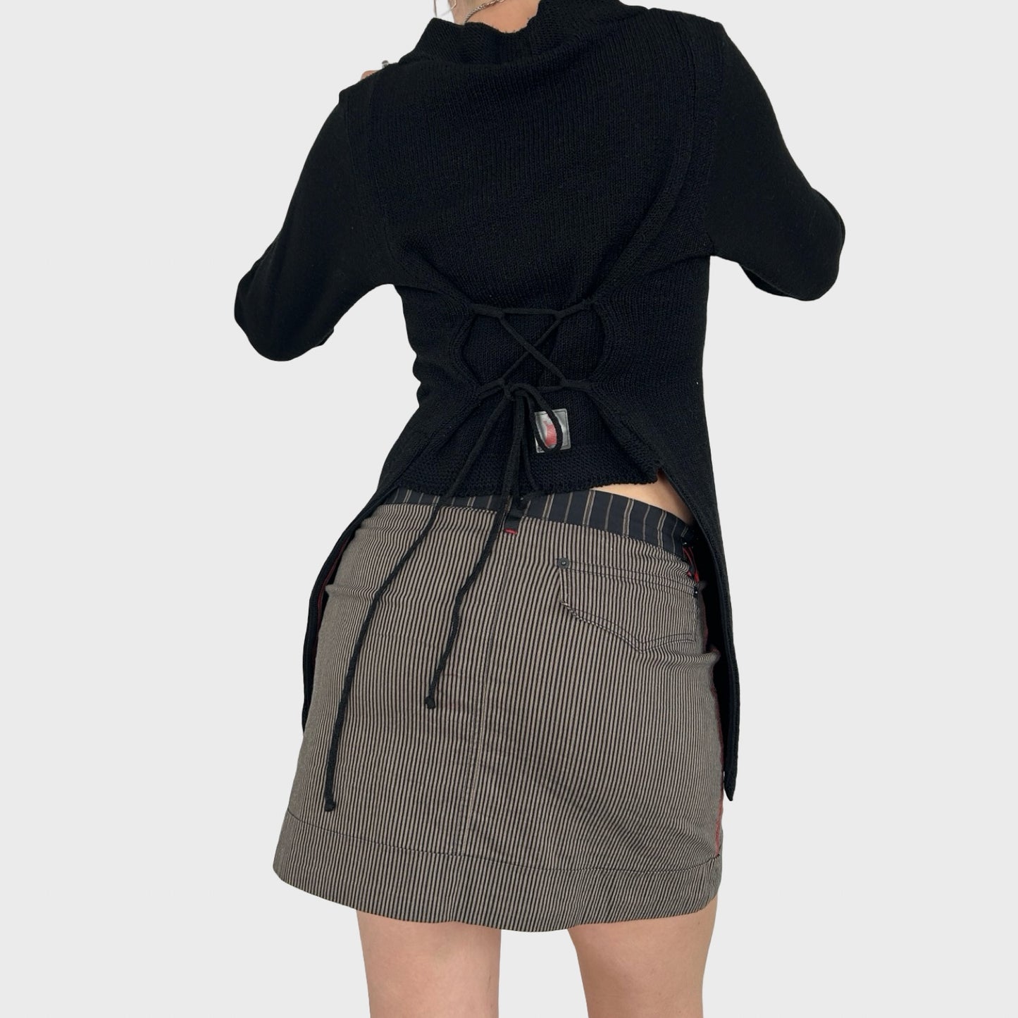 Cop Copine Corset Style Tie Jumper - M