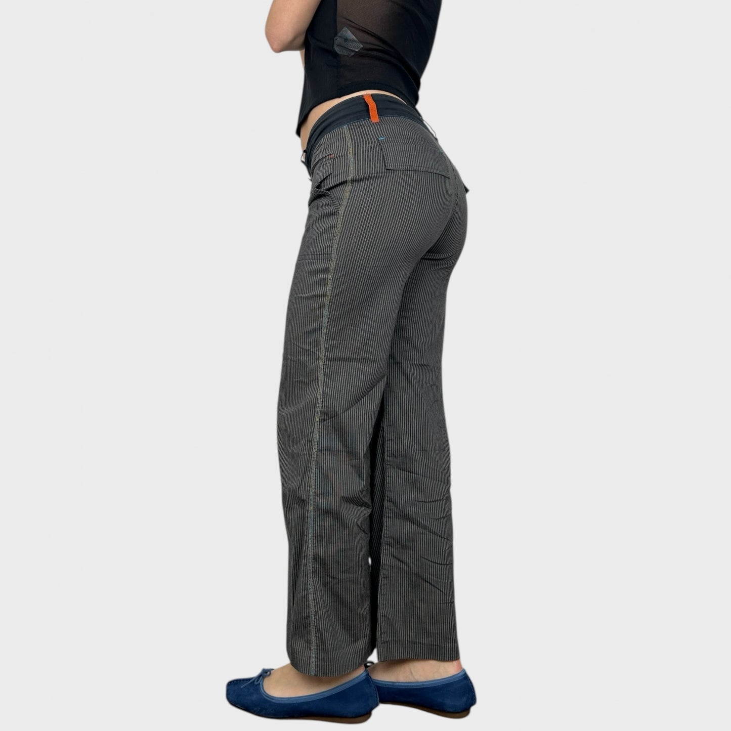 Cop Copine Pinstripe Stretch Trousers - S