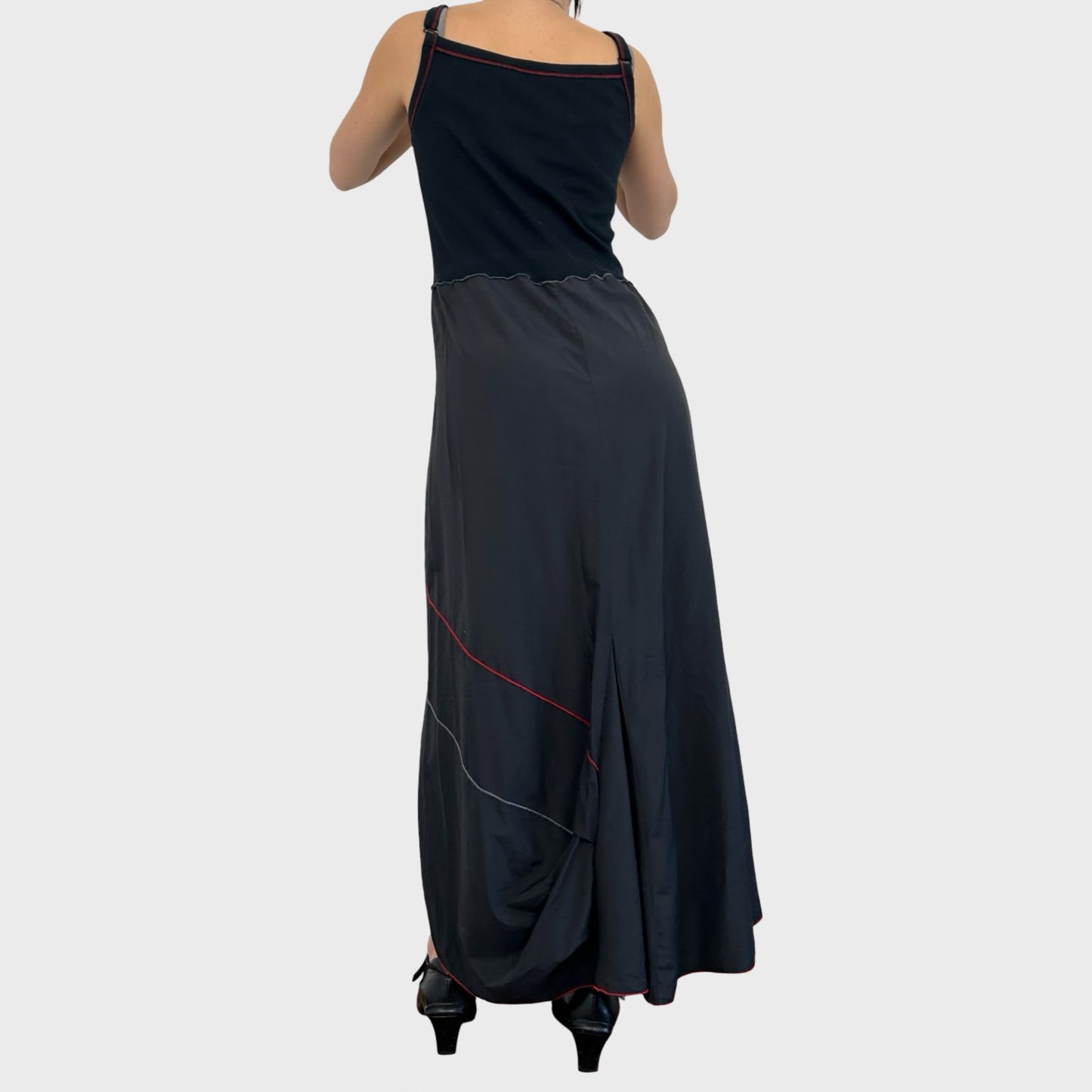 Cop Copine Black Bi-Material Maxi Dress - M/L