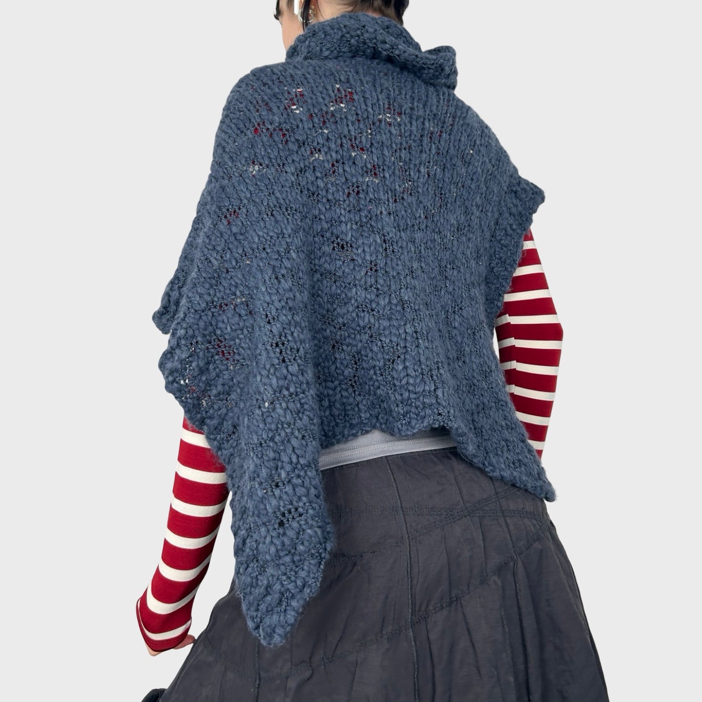 Cop Copine Blue Knit Poncho - S/M