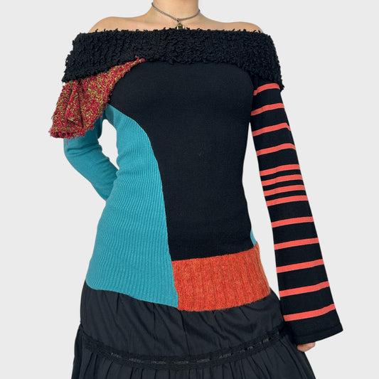 Save The Queen Graphic Off The Shoulder Jumper - S/M