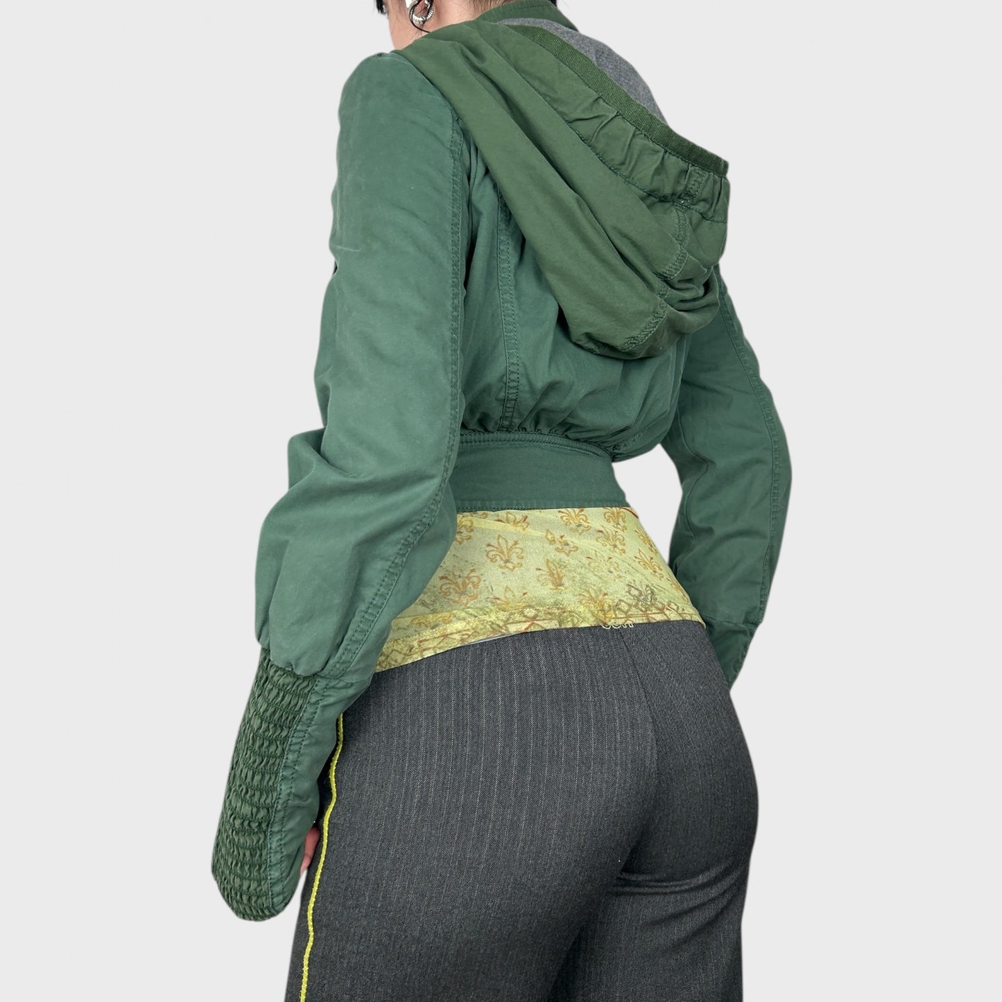 Diesel Khaki Button Hood Jacket - XS