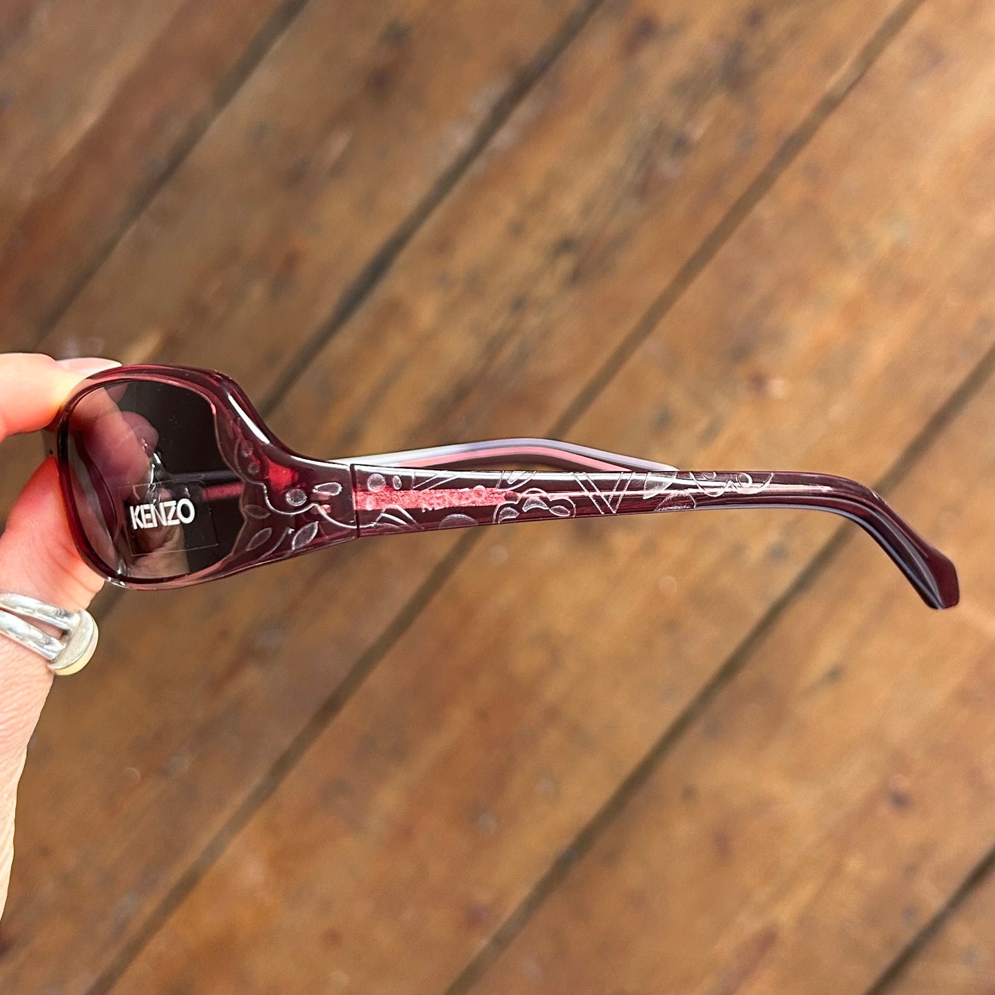 Kenzo Burgundy Wraparound Sunglasses