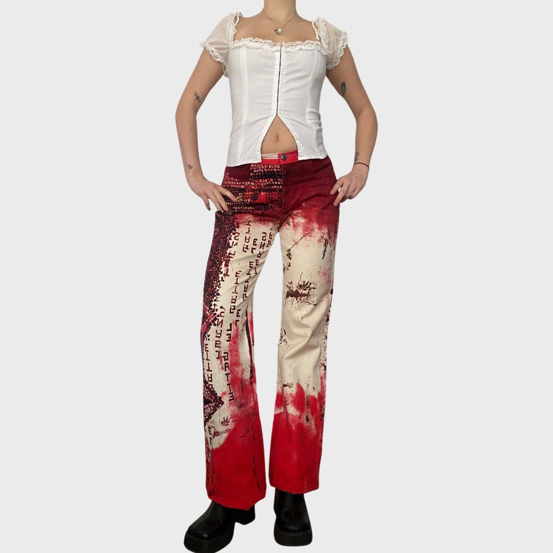 Vintage Legatte graphic print trousers