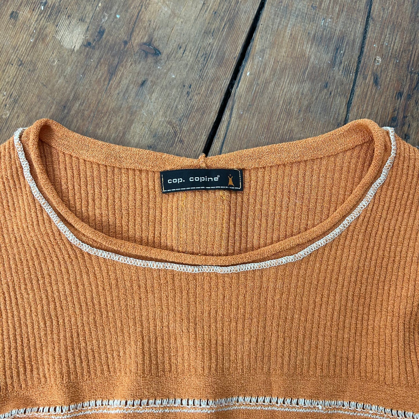 Cop Copine Orange Corset Tie Back Jumper - M