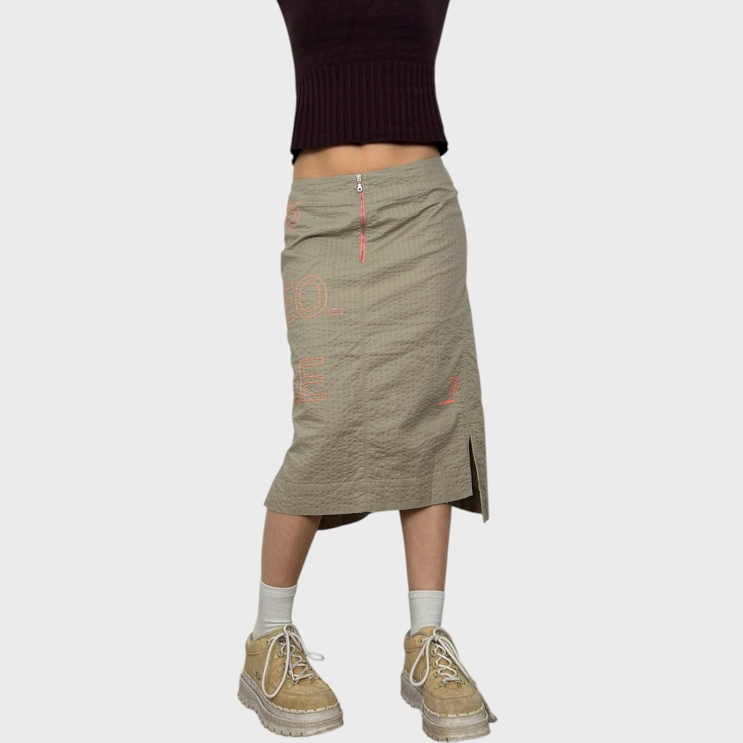 Cop Copine Graphic Midi Skirt - M