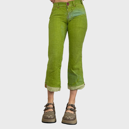 Miss Sixty Green Linen Capris - XS