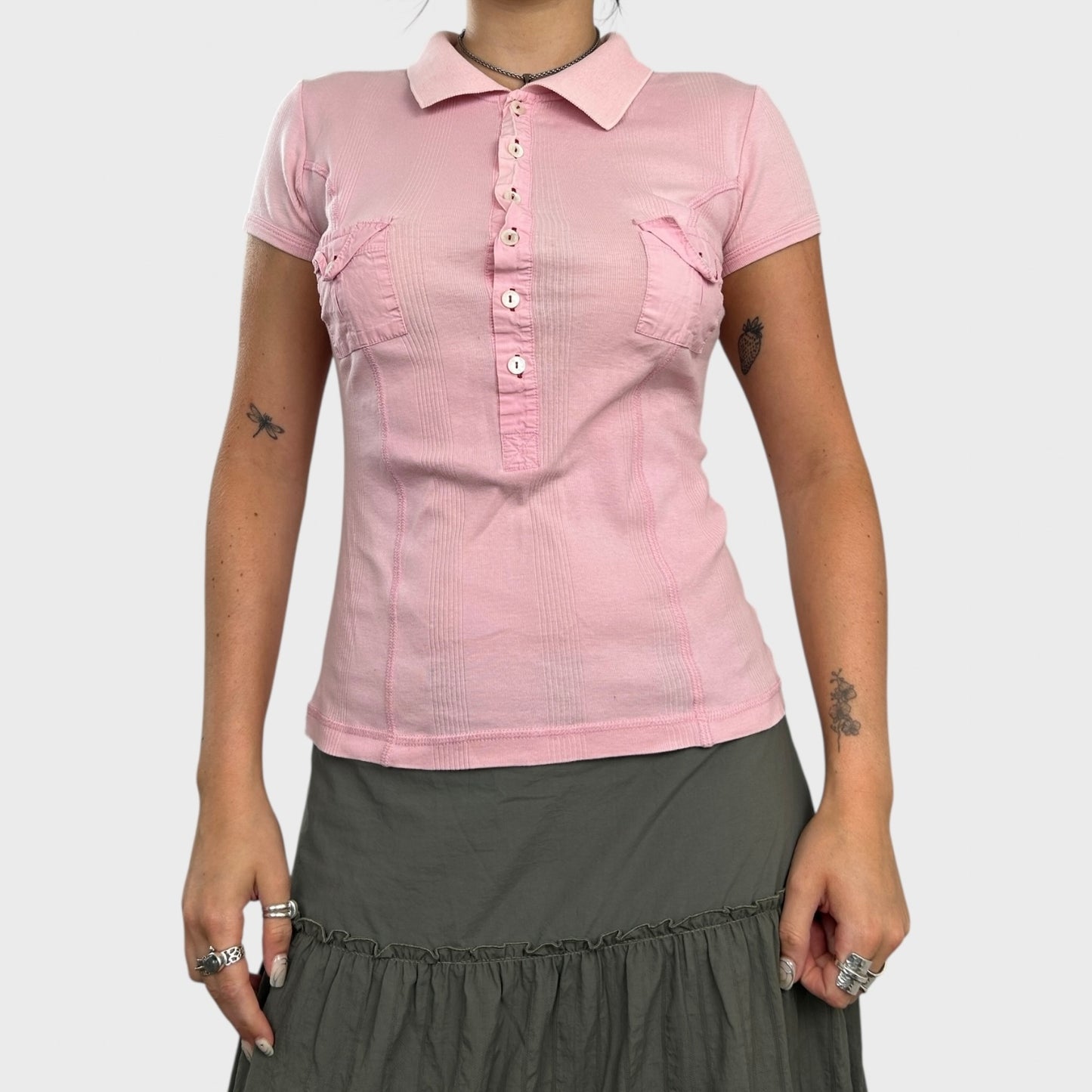 Dolce & Gabbana Baby Pink Polo Top - S