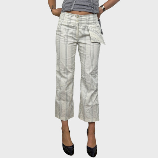 Striped Pocket Capri Trousers - S/M