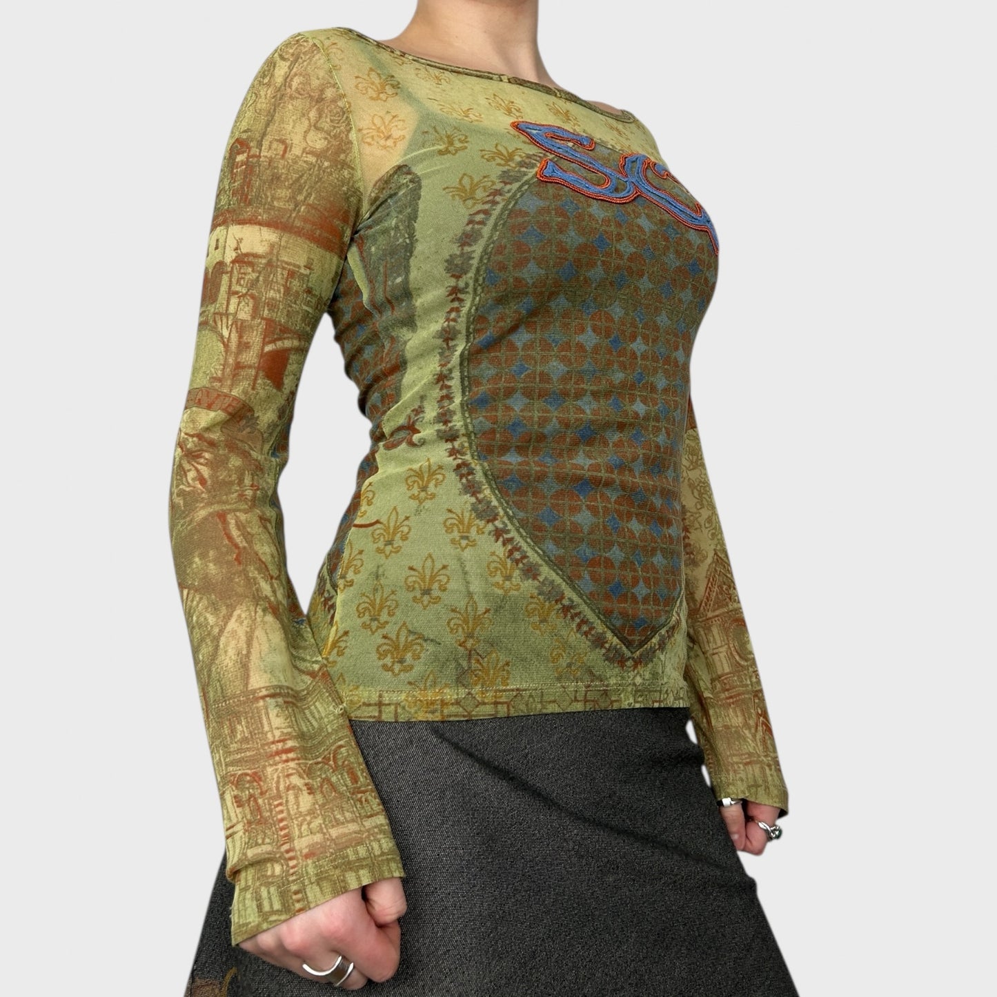 Save The Queen Rare Graphic Mesh Top - S/M