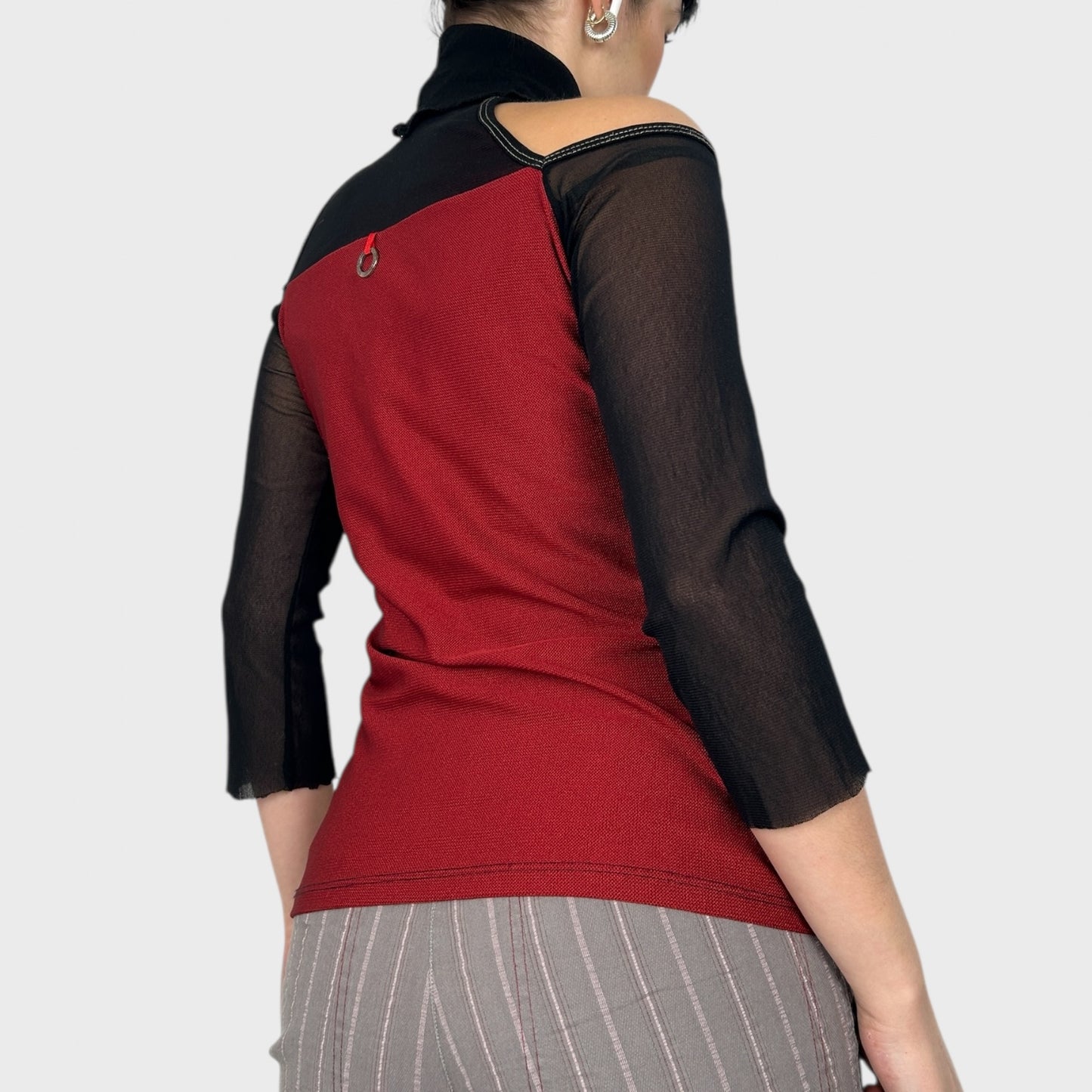 Save the Queen Mesh Graphic Top - M