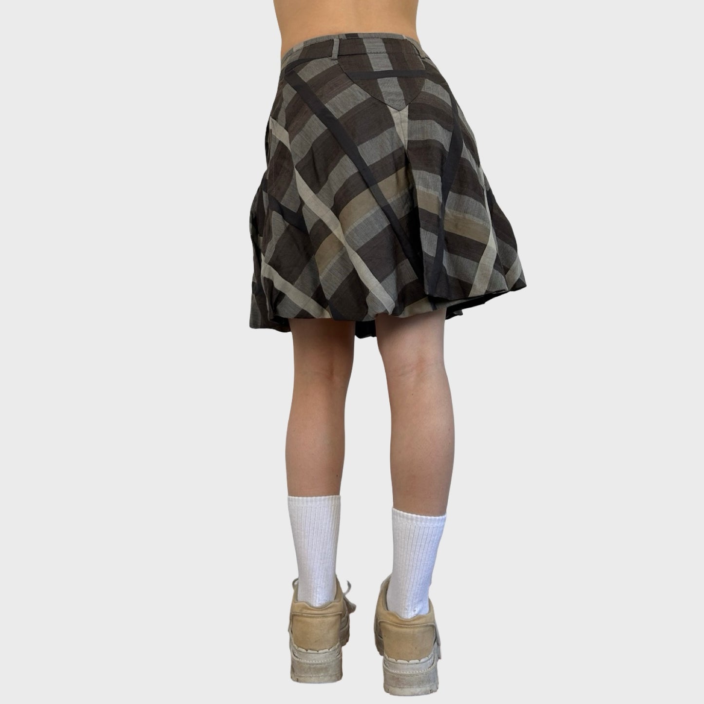 Marithé + François Girbaud Checked Bubble Skirt - S