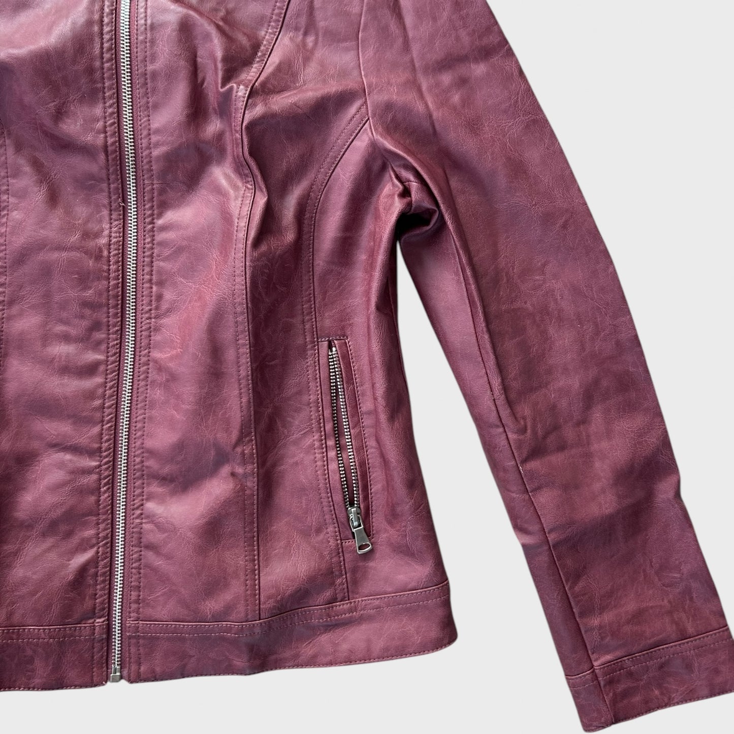 Light burgundy pleather jacket