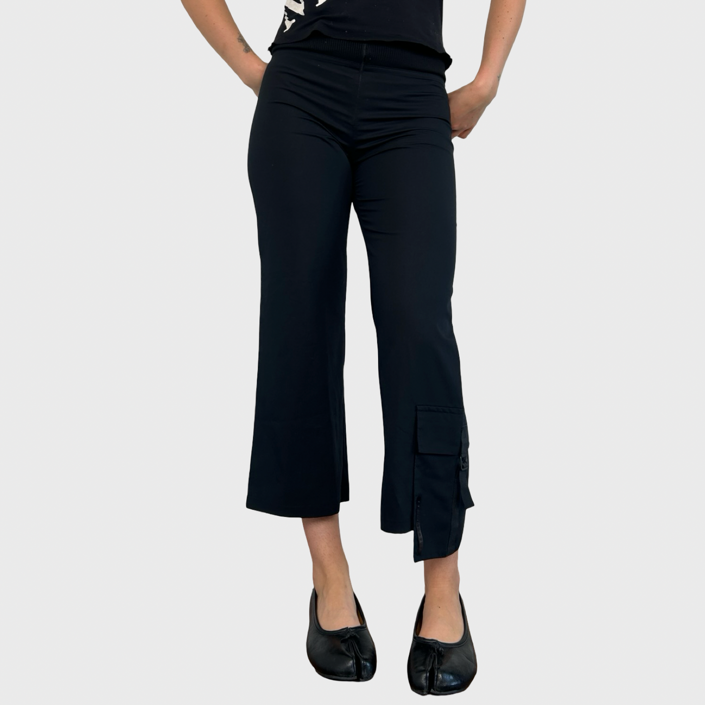 Cop Copine Black Pouch Stretch Capris - S