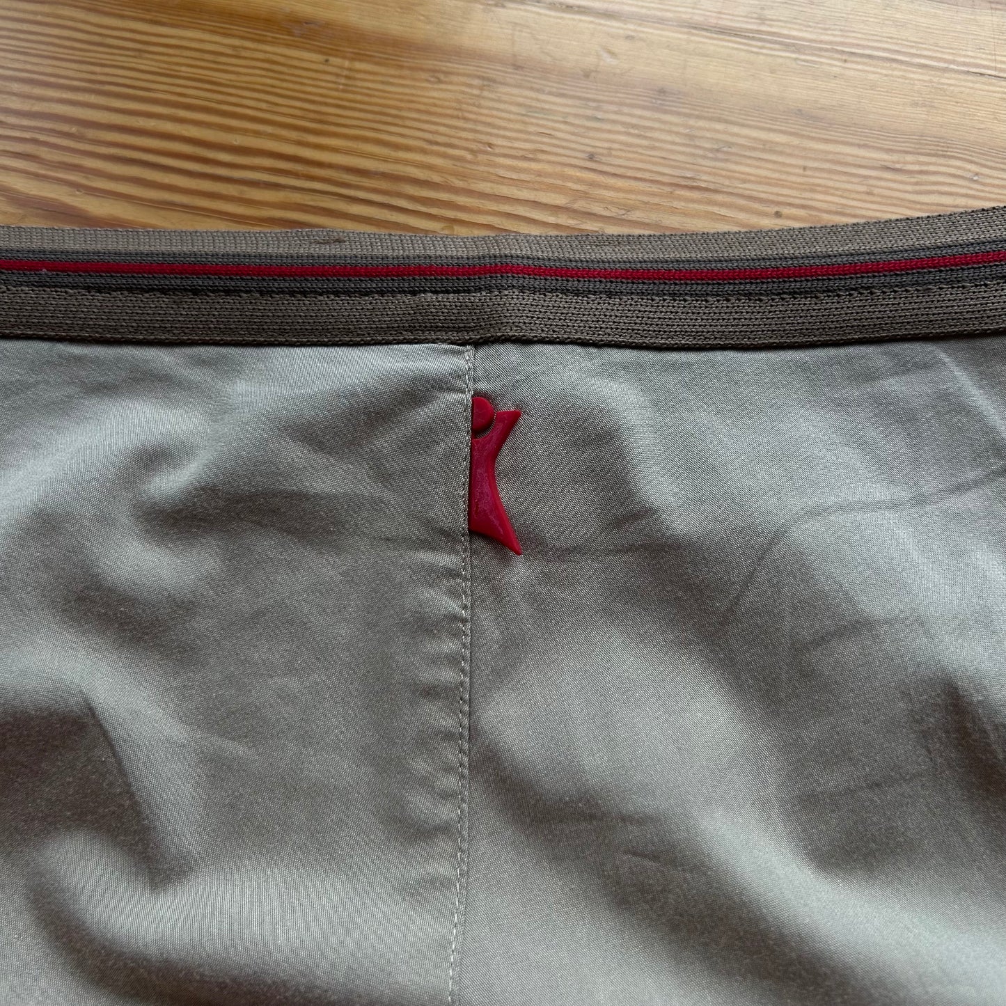 Cop Copine Wide Leg Beige + Red Trousers - L