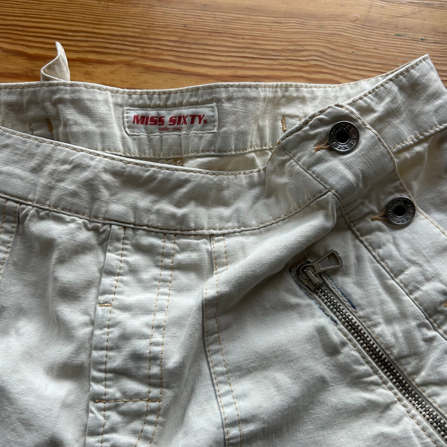 Miss Sixty White Buckle Baggy Trousers - M/L