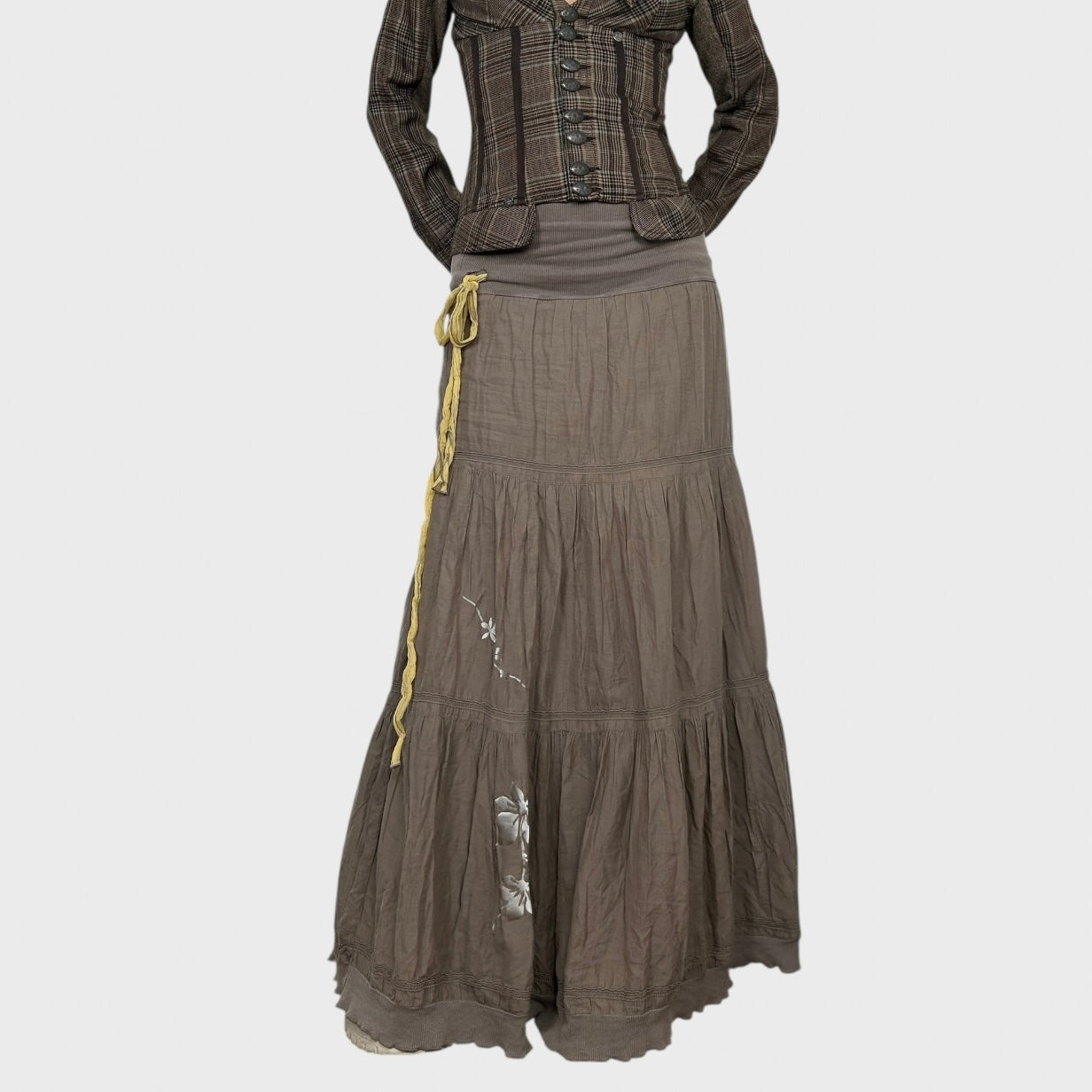 Cop Copine Tiered Ruffle Maxi Skirt - S-L