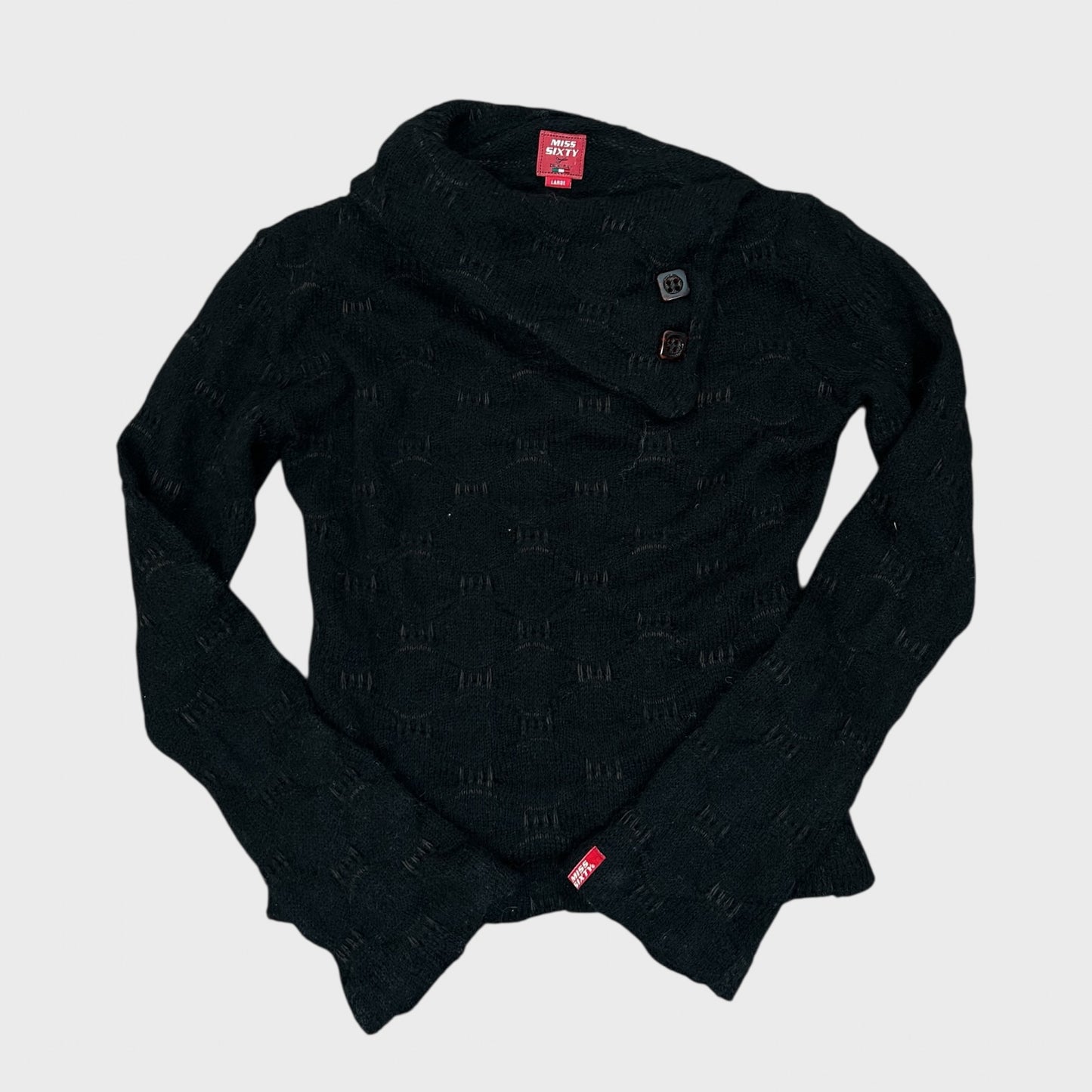 Miss Sixty Asymmetric Neckline Knit Jumper - S