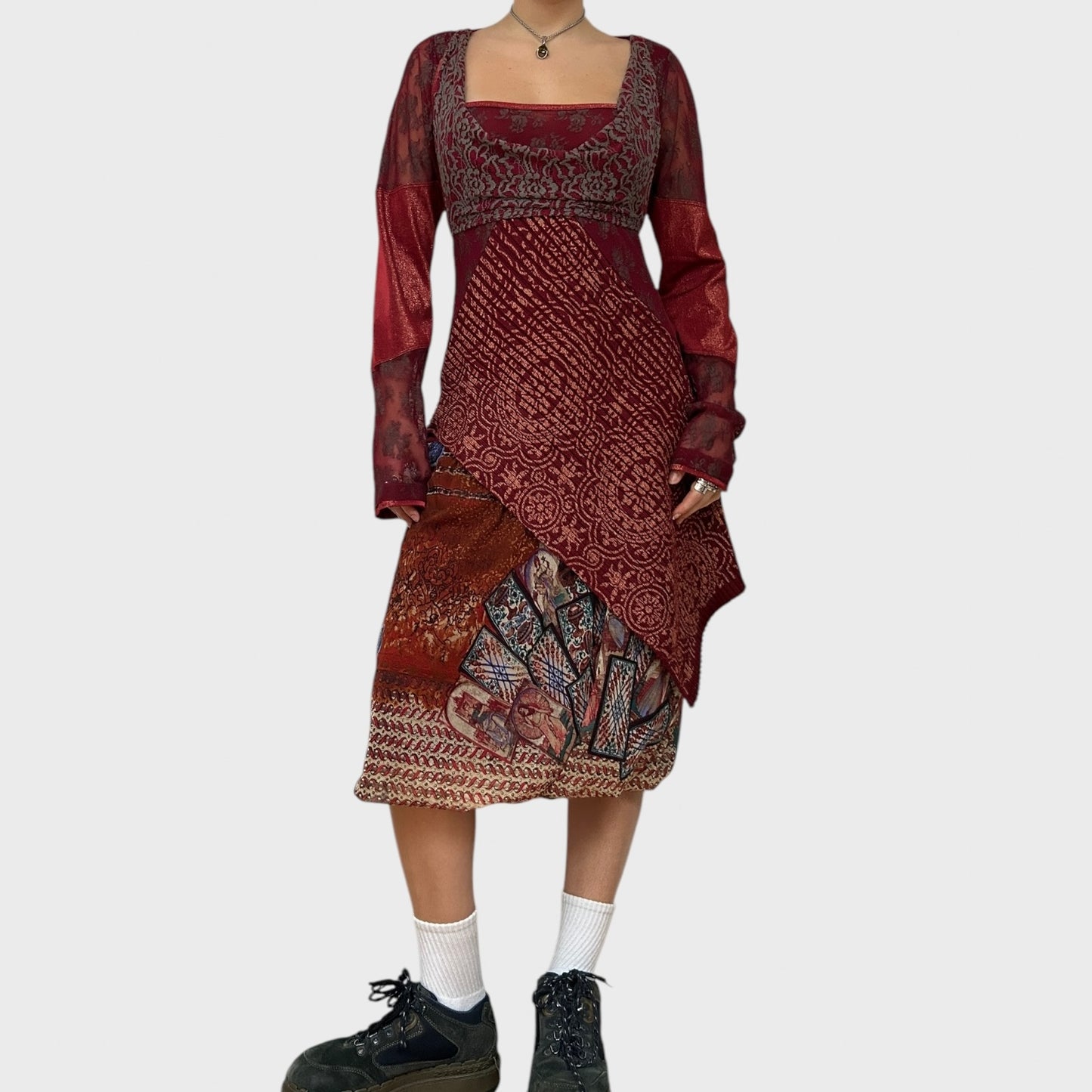 Save The Queen Layered Tie-Back Midi Dress