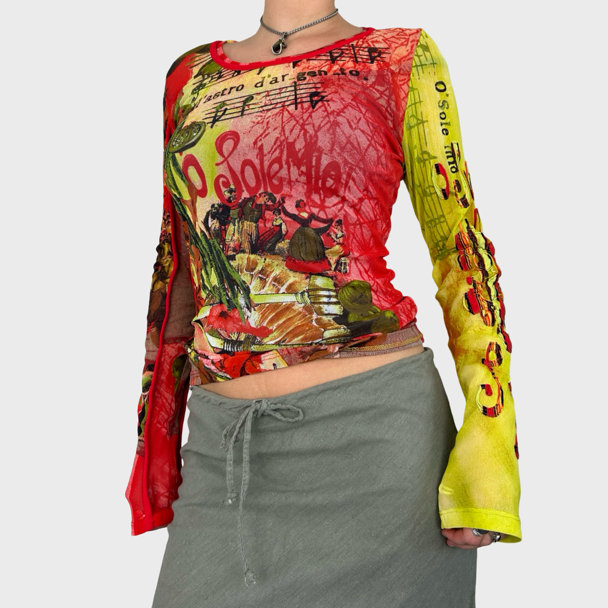 Save The Queen Graphic Mesh Long Sleeve - M/L