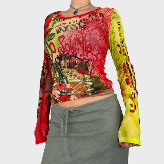 Save The Queen Graphic Mesh Long Sleeve - M/L
