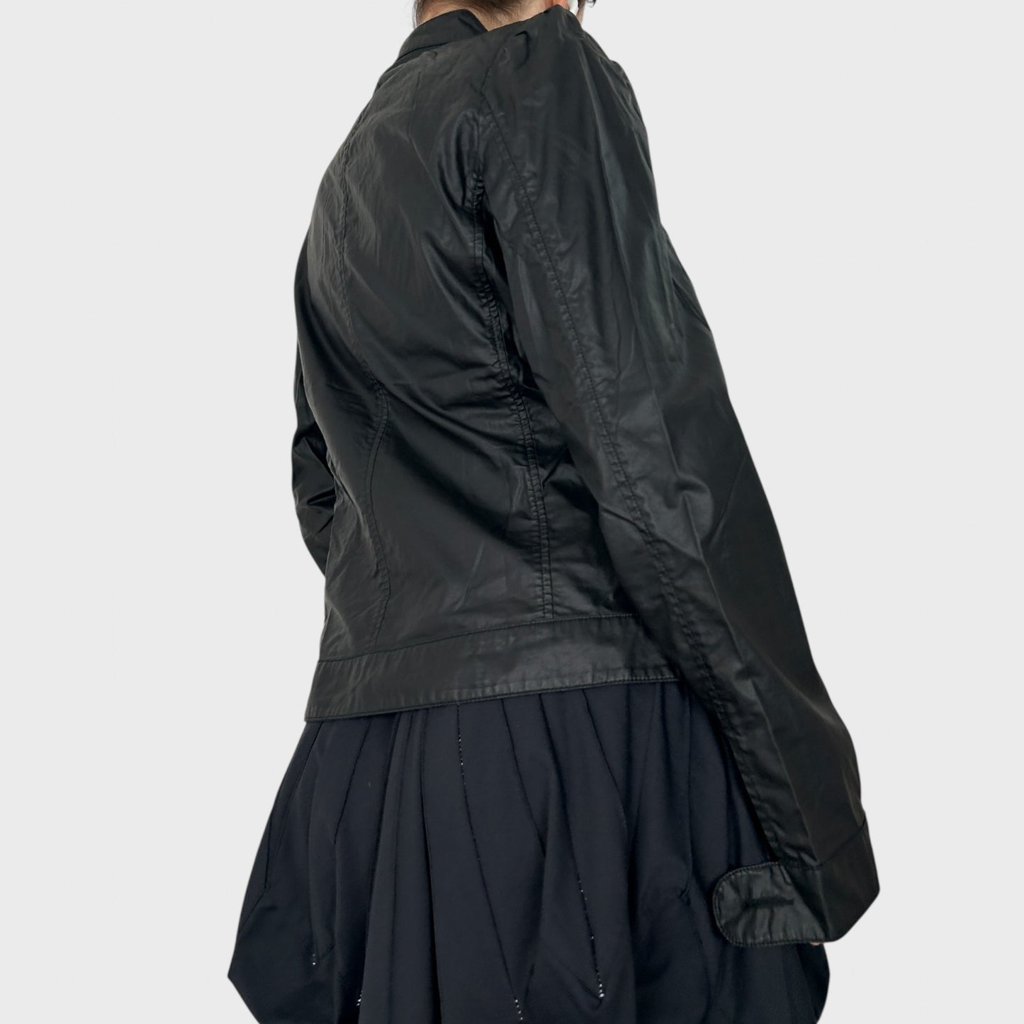 Cop Copine Black Asymmetric Zip Jacket - M/L